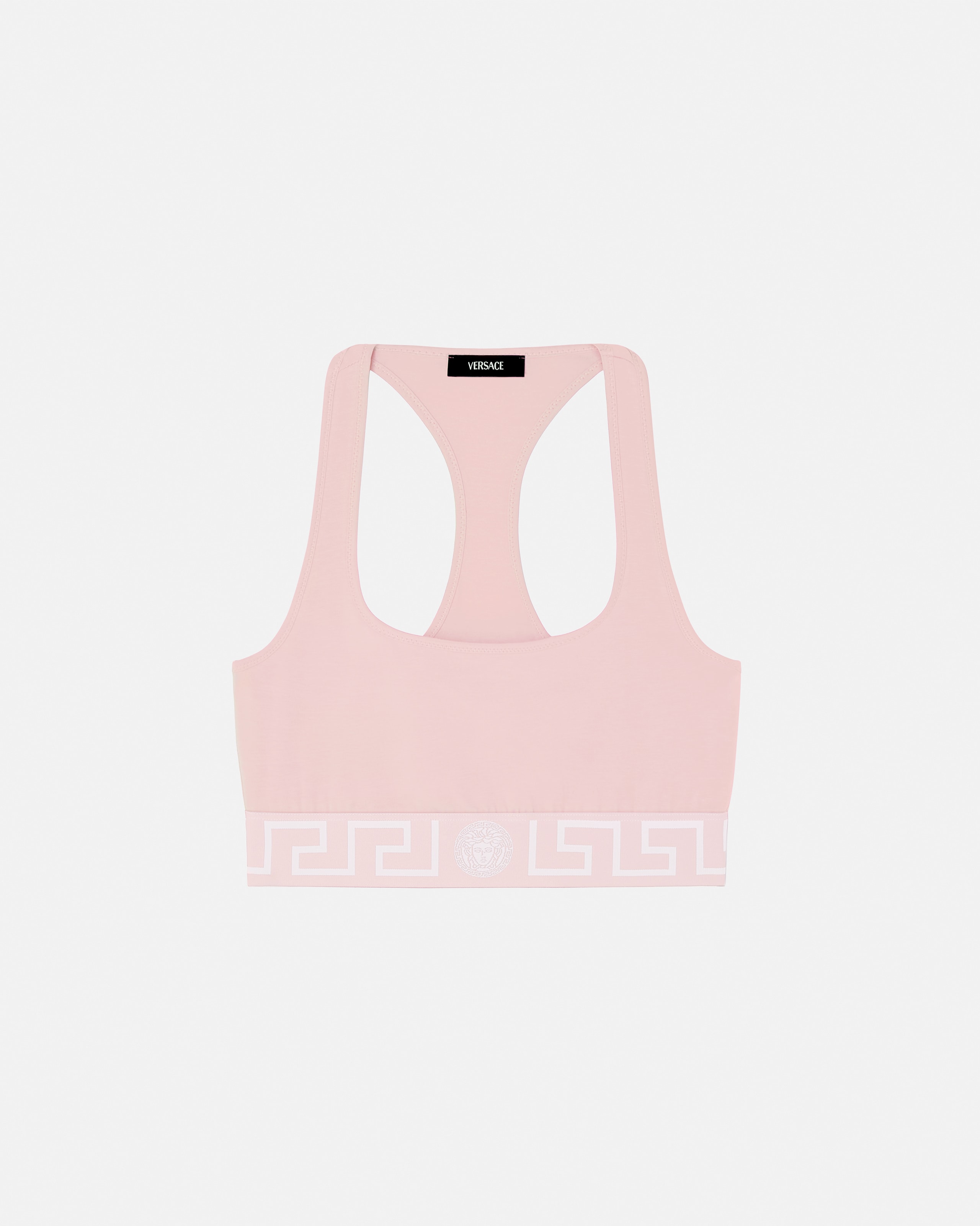 Cotton-Jersey Scoop Bralette Black | VERSACE US