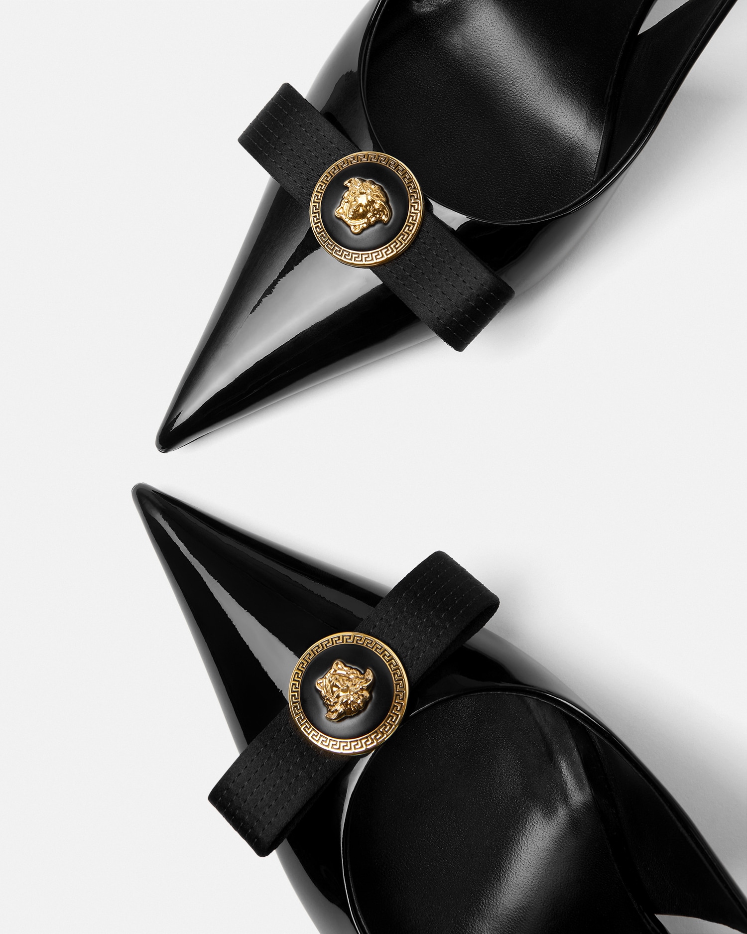 Gianni Ribbon Patent Slingbacks 85 mm