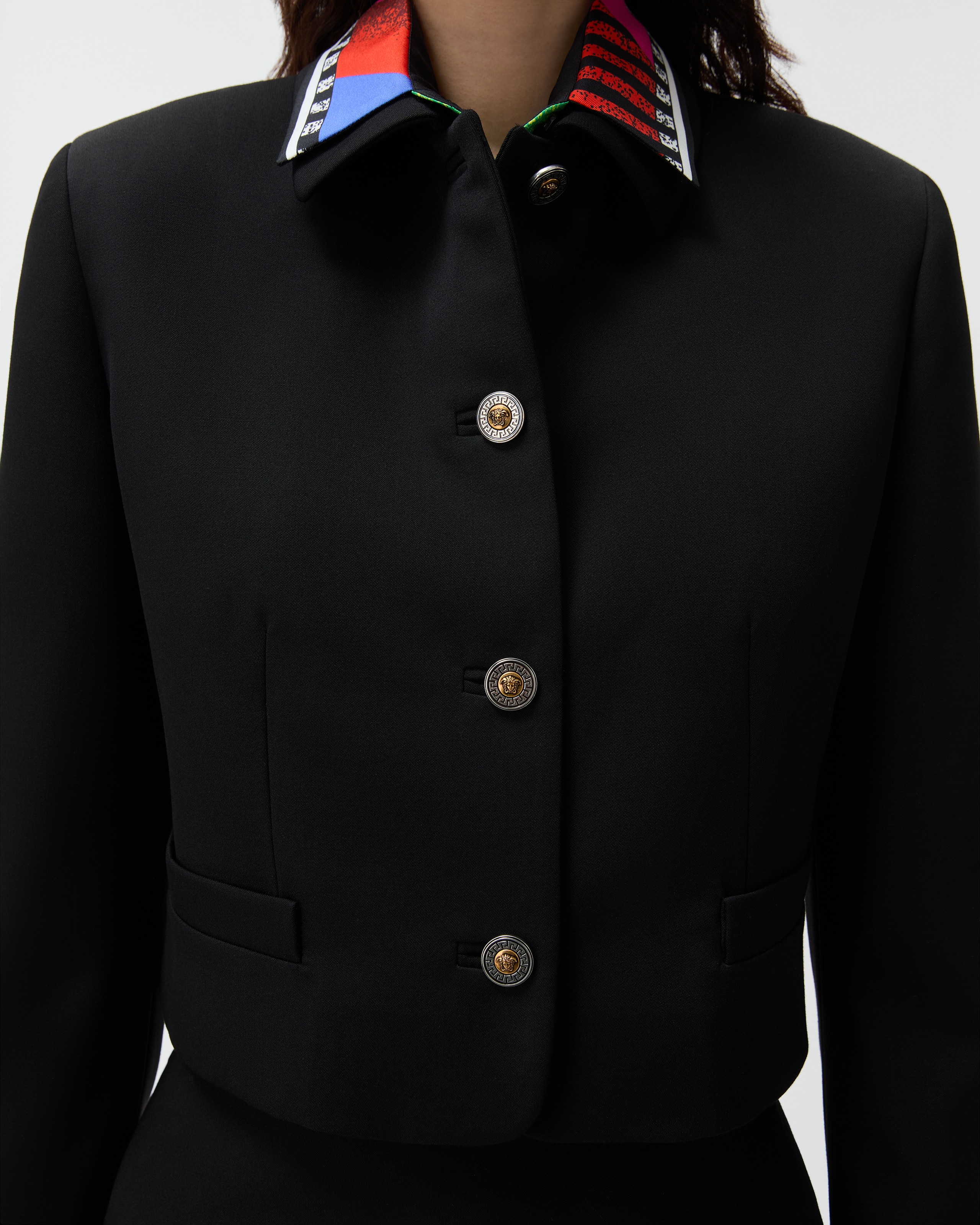 Grain De Poudre Wool Jacket Black | VERSACE