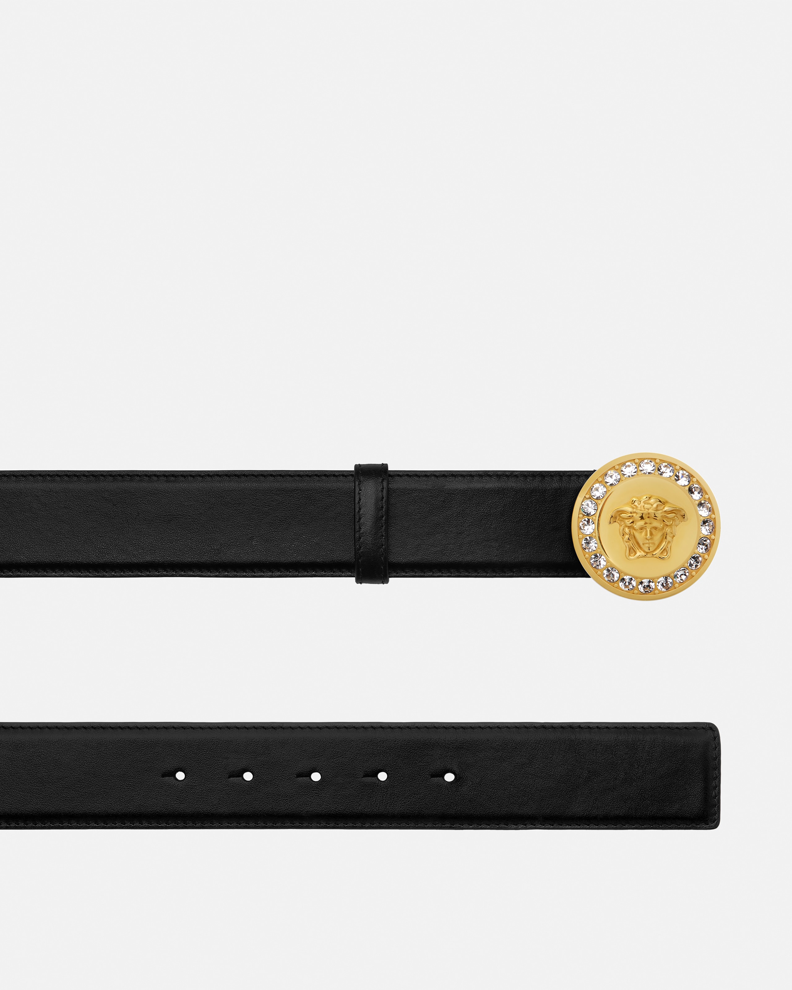 Versace La Medusa Ceinture À Ornements 4 Cm In Black