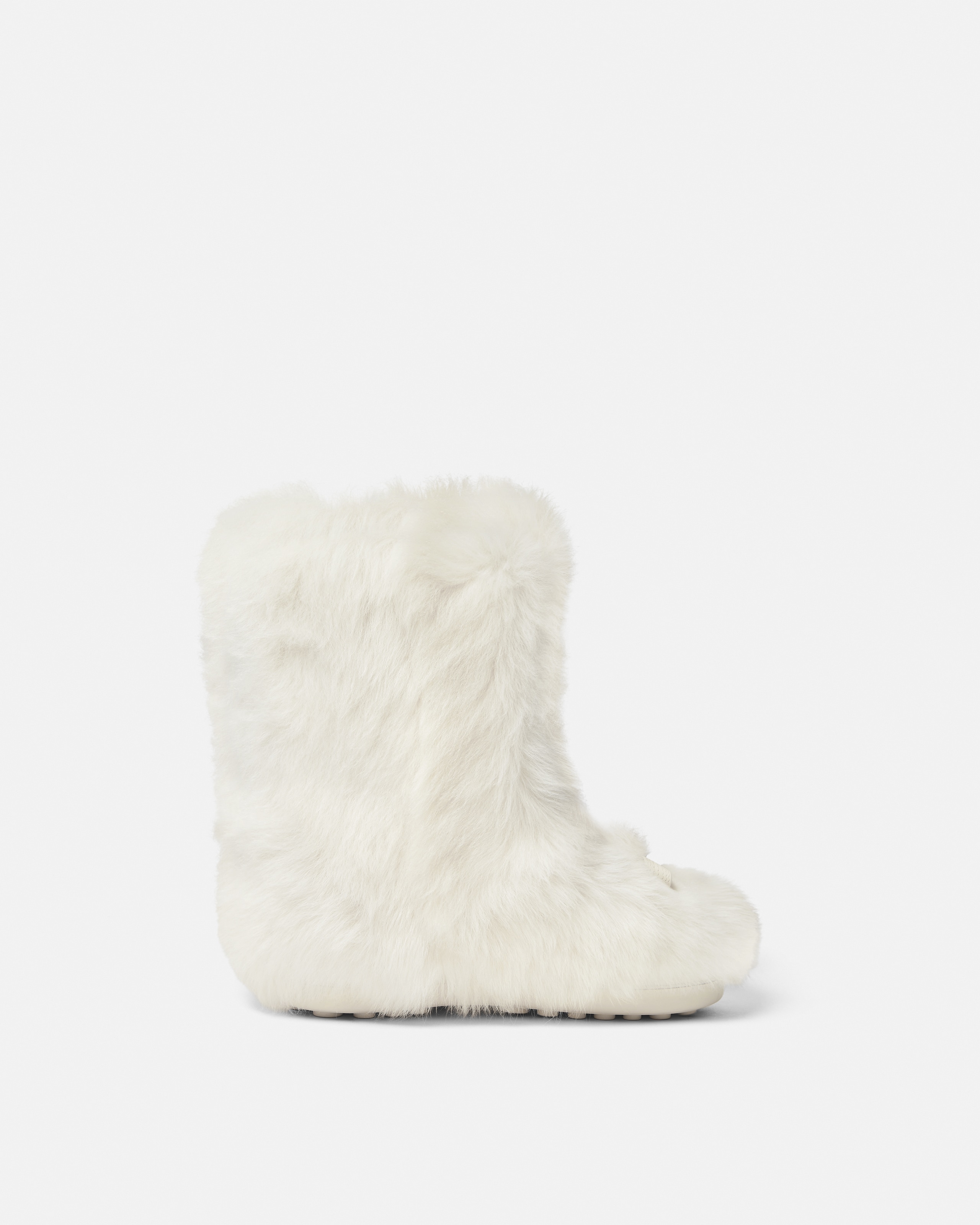 Gianni Ribbon Shearling Boots White | VERSACE US