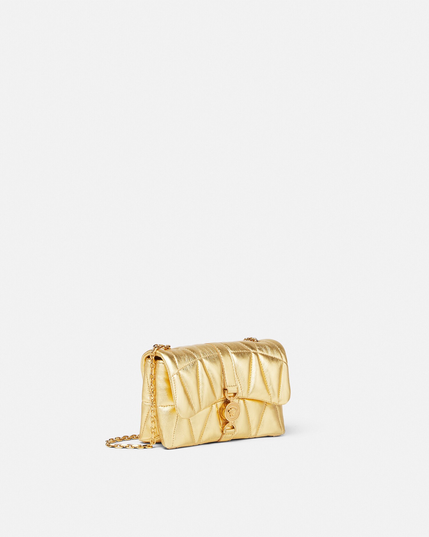 Versace Women Lambskin Kleio Mini Shoulder Bag In Or