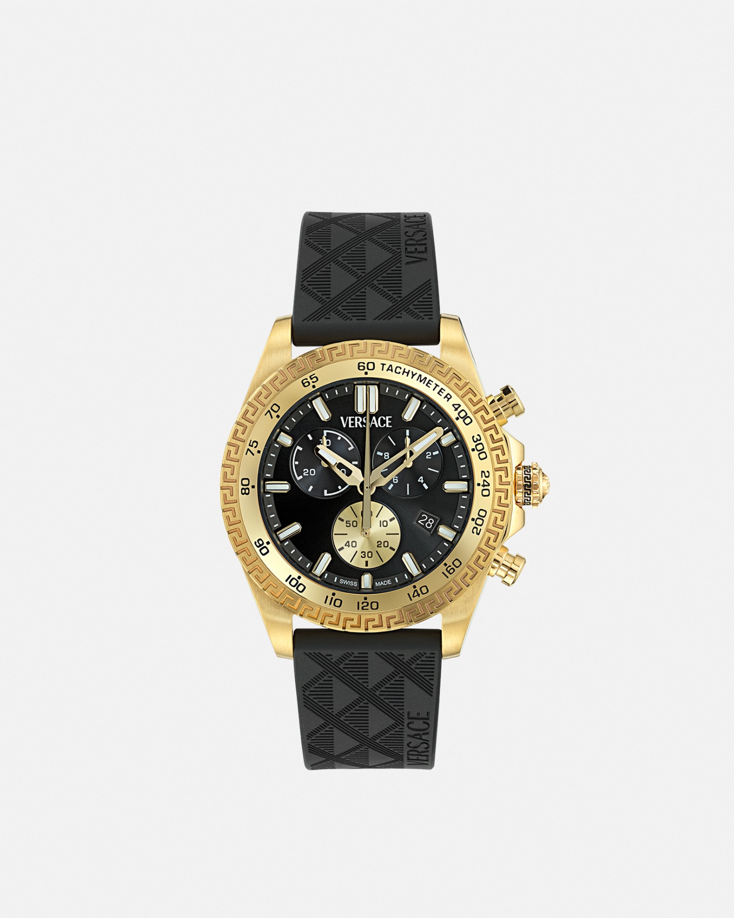 Versace Chrono X Watch In Black+gold