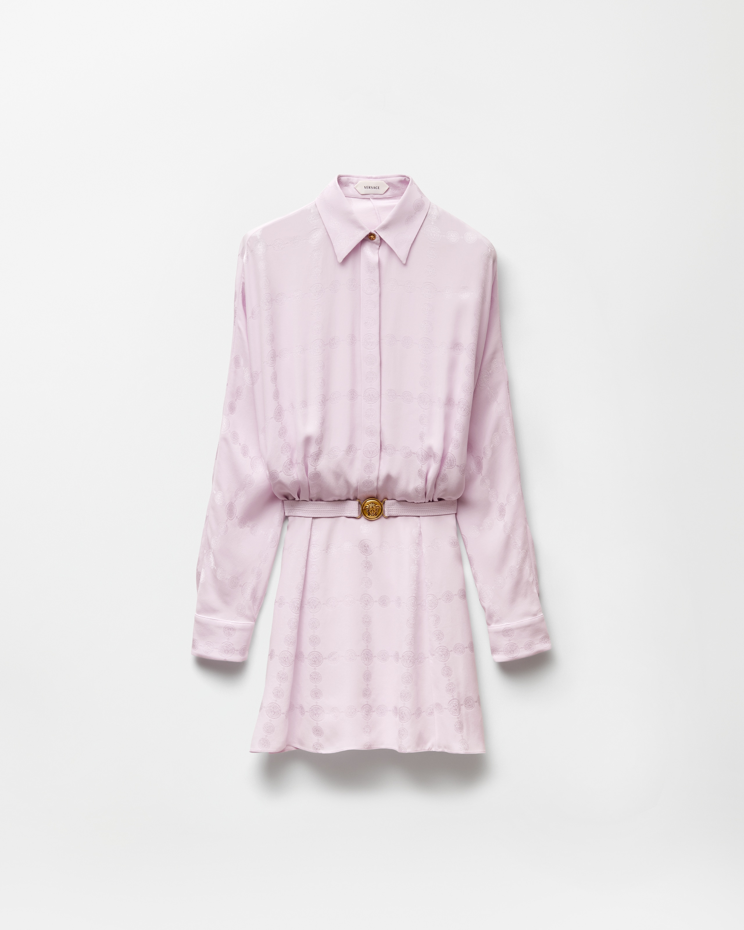 Versace Mini Robe En Satin Crêpe De Soie Jacquard In Multi