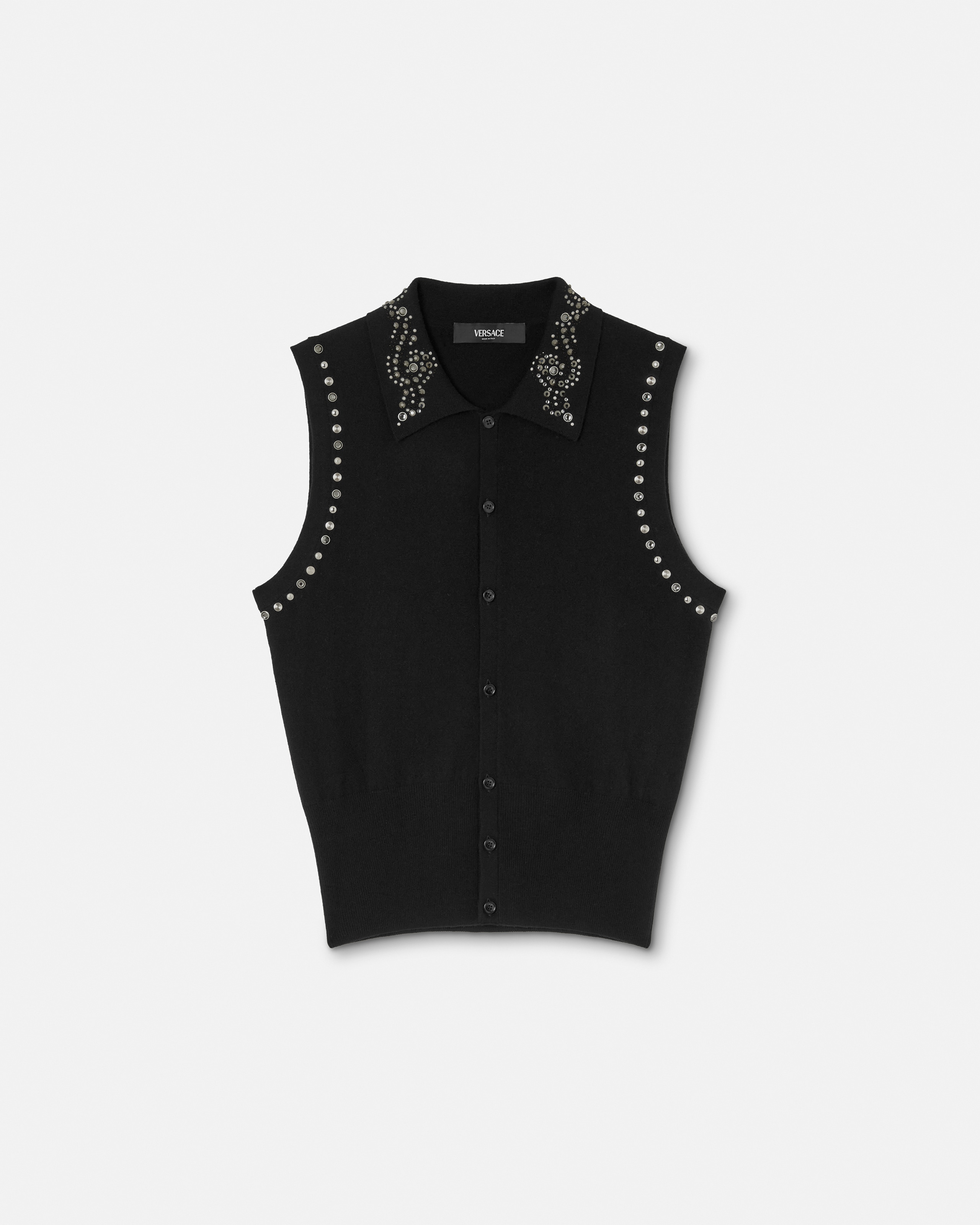 Embellished Cashmere-Blend Knit Vest