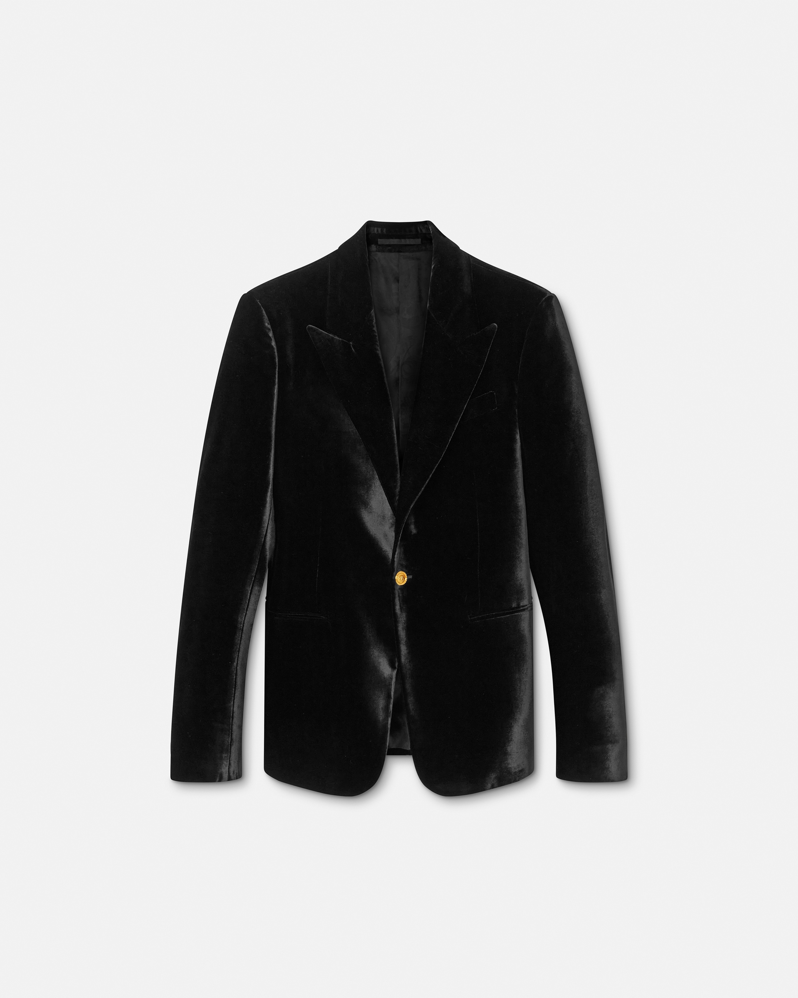 Velvet Single-Breasted Blazer