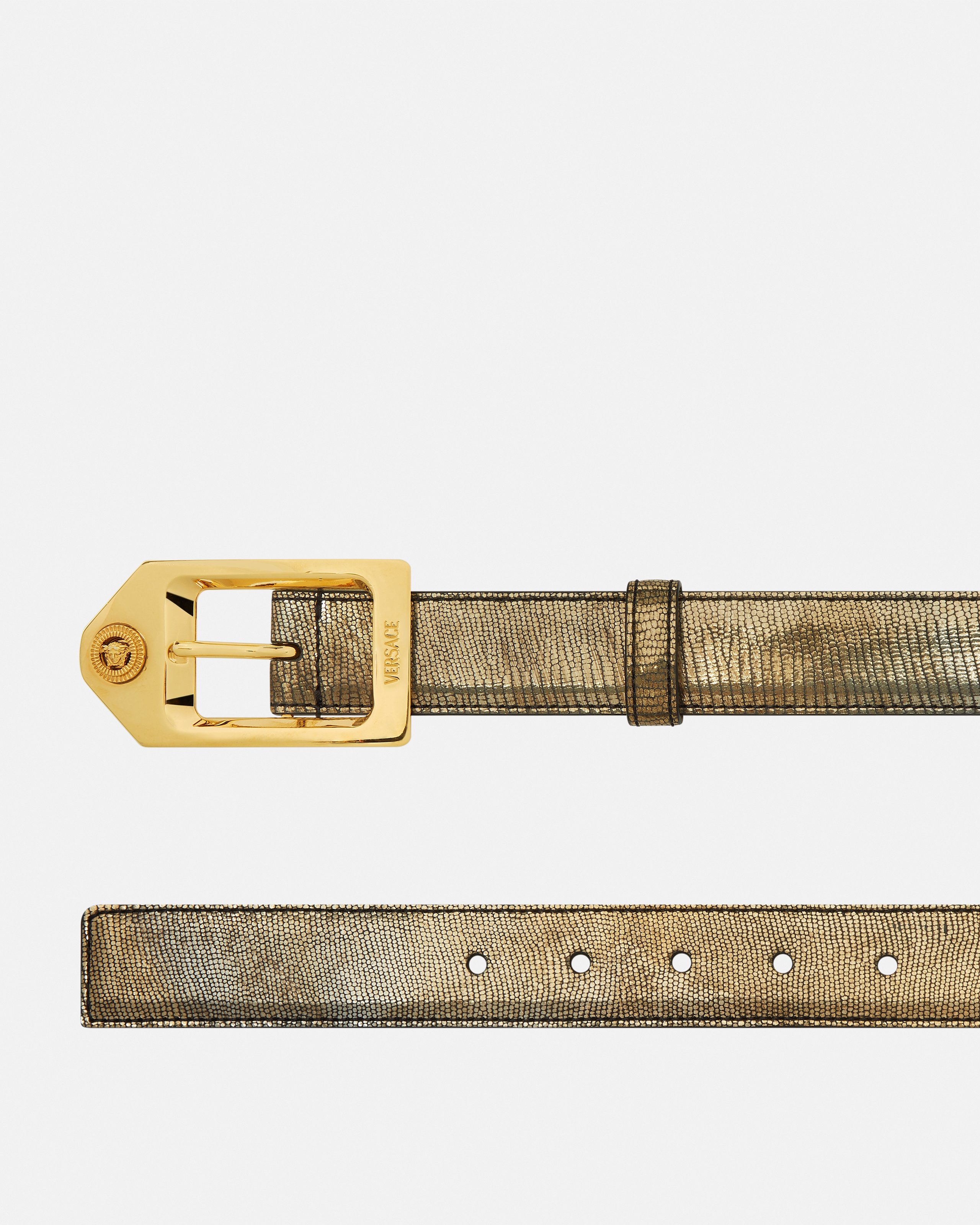 Medusa Biggie Lizard-Effect Belt 1.2"