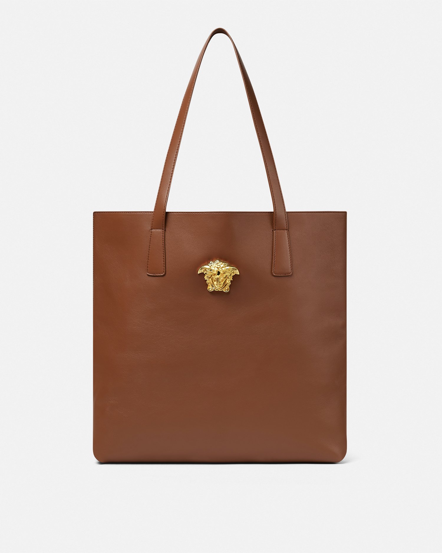 Versace La Medusa Tote Bag In Brown