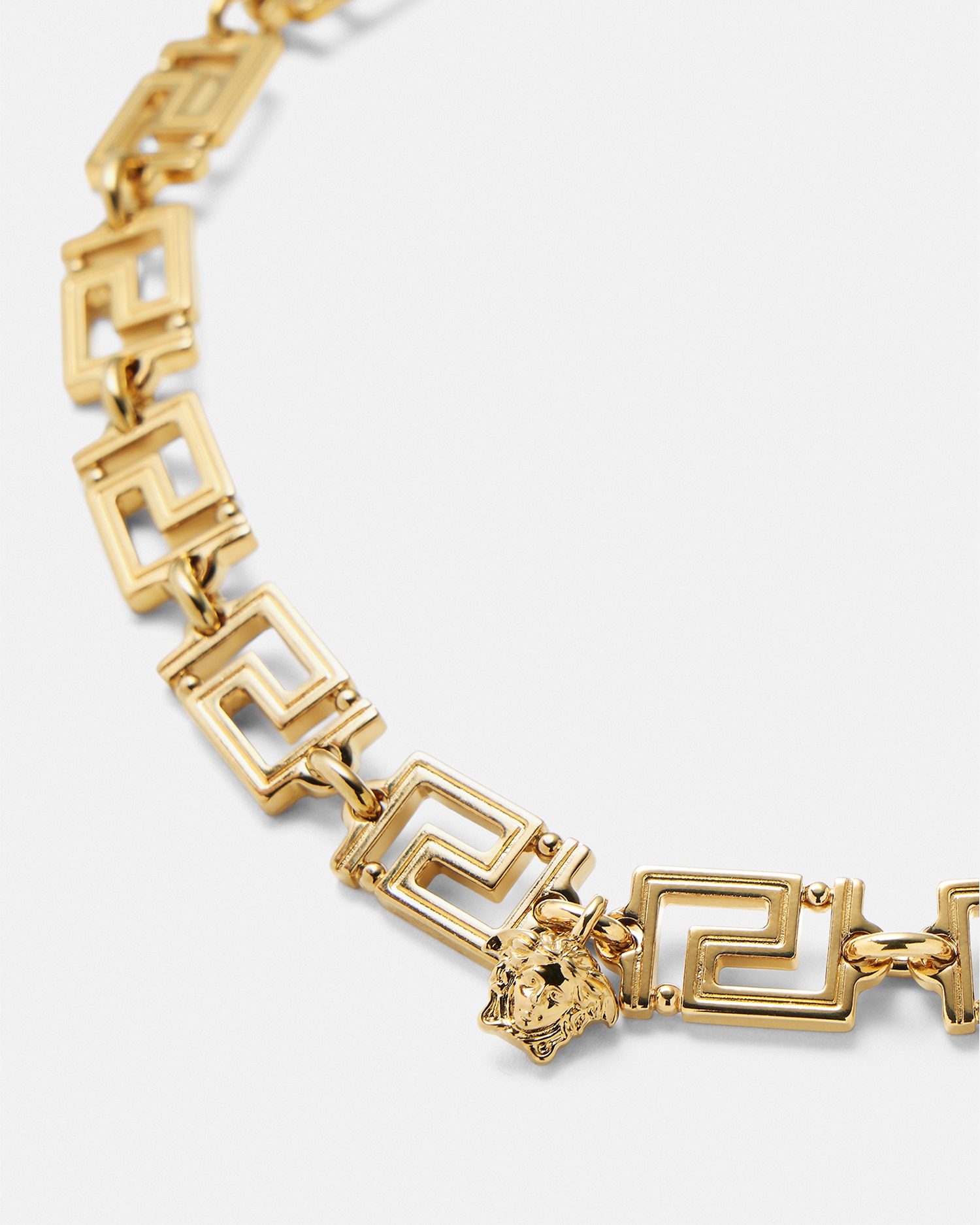 Shop Versace Greca Necklace In Gold