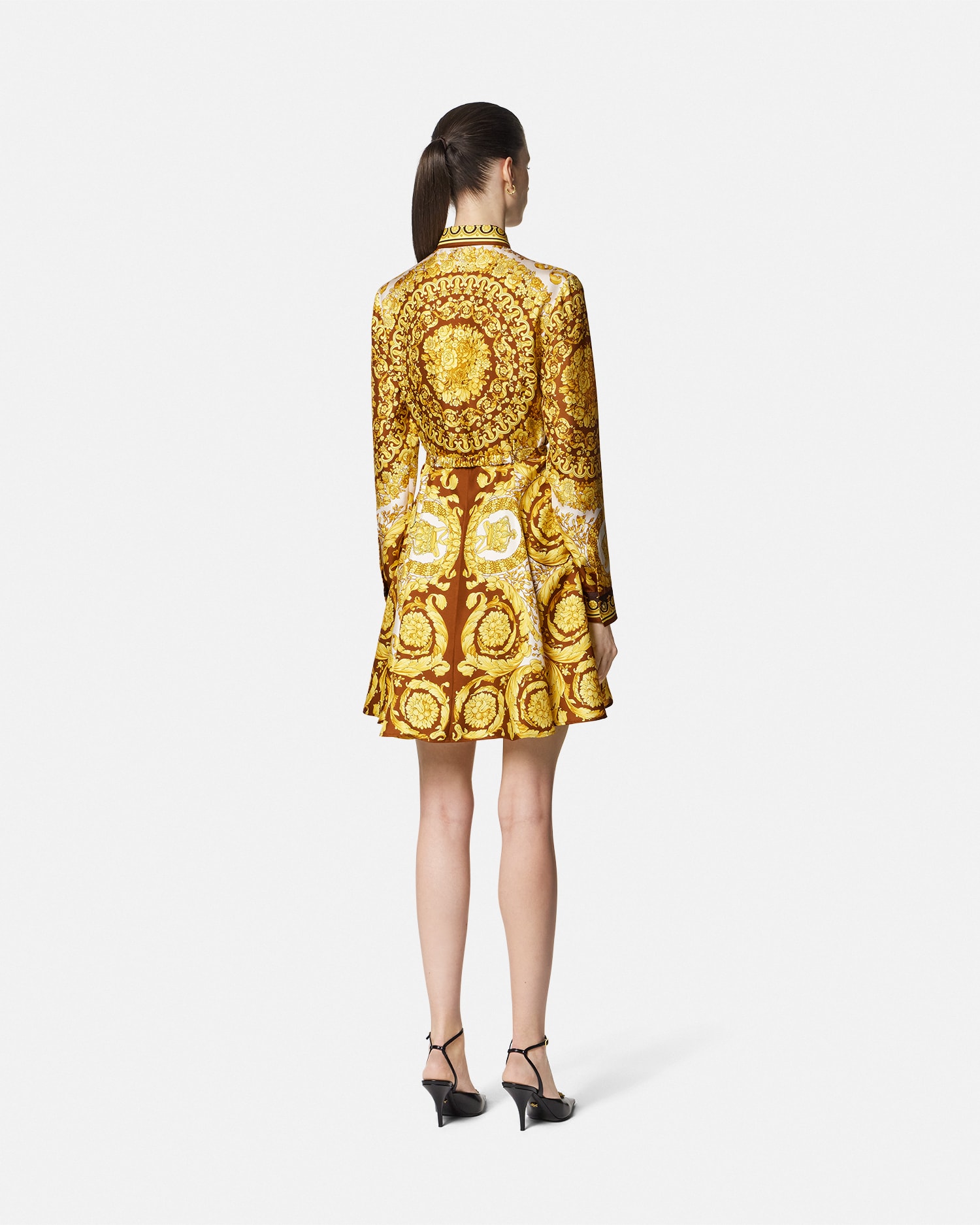Barocco Silk Mini Shirt Dress