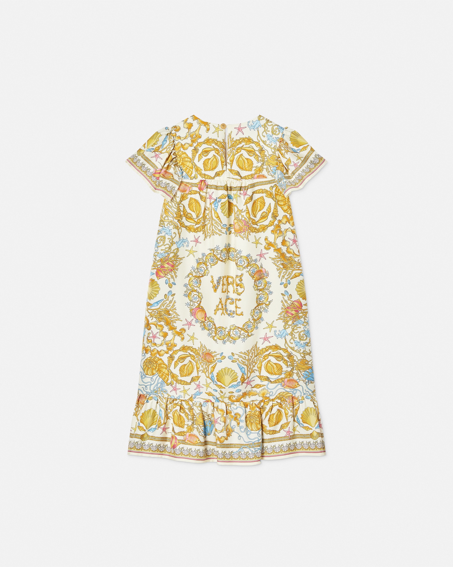 Underwater Barocco Ruffled Silk Kids Dress