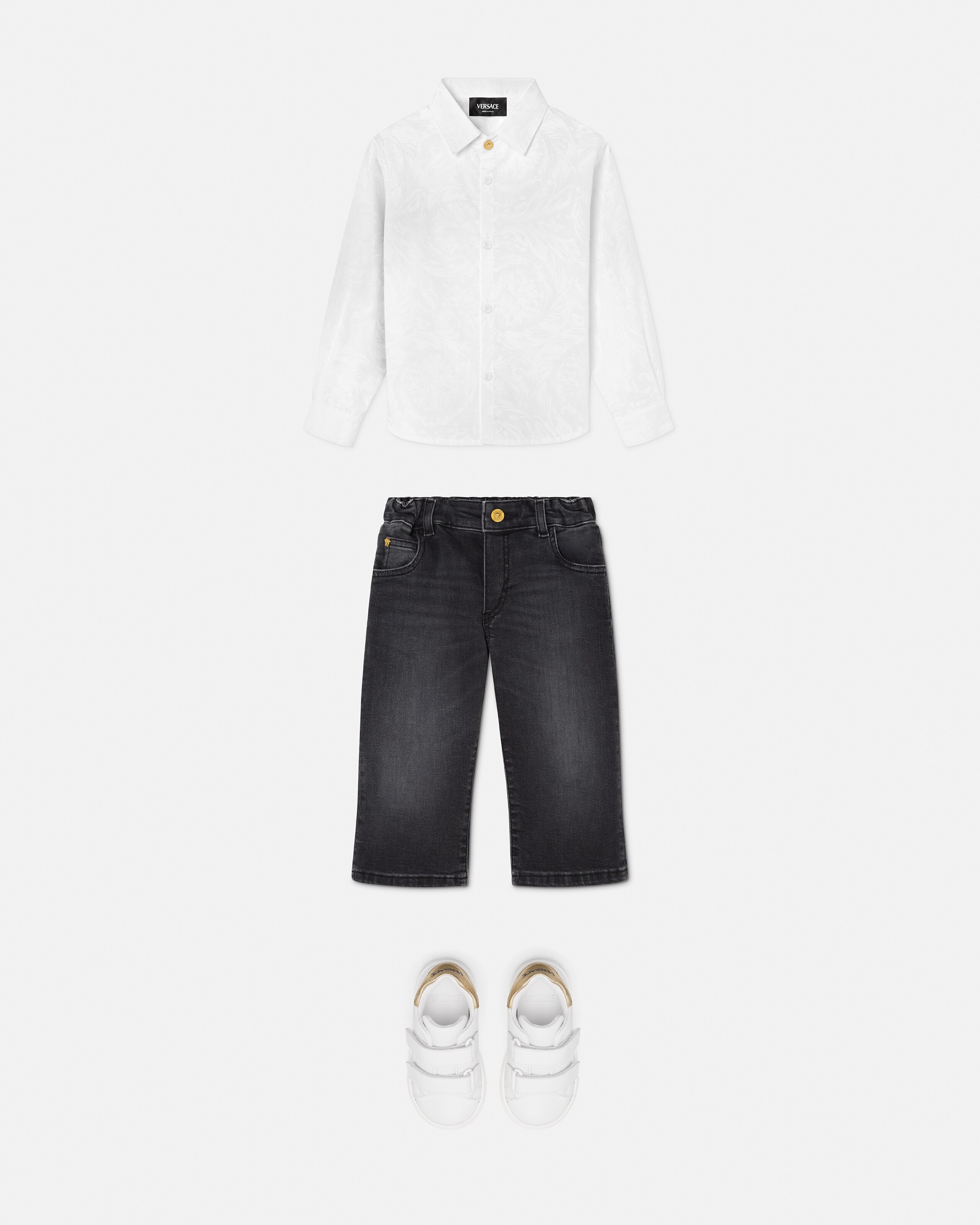 Kids Jacquard Cotton-Poplin Shirt