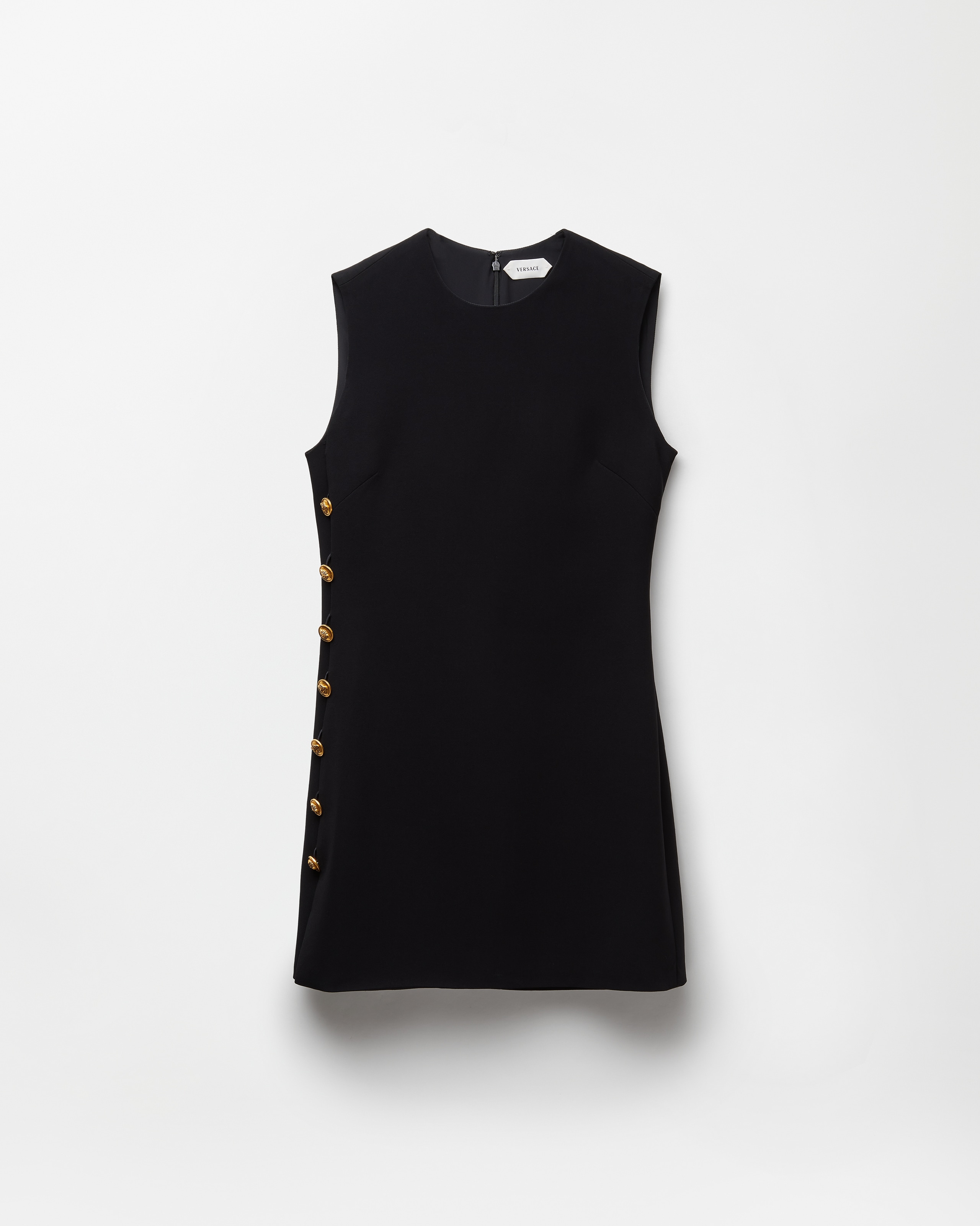 Versace Mini Robe En Cady De Viscose Stretch In Noir