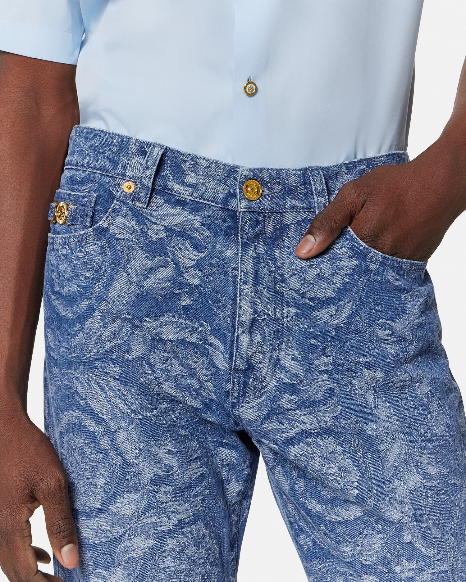 Barocco Jacquard Regular-Fit Jeans