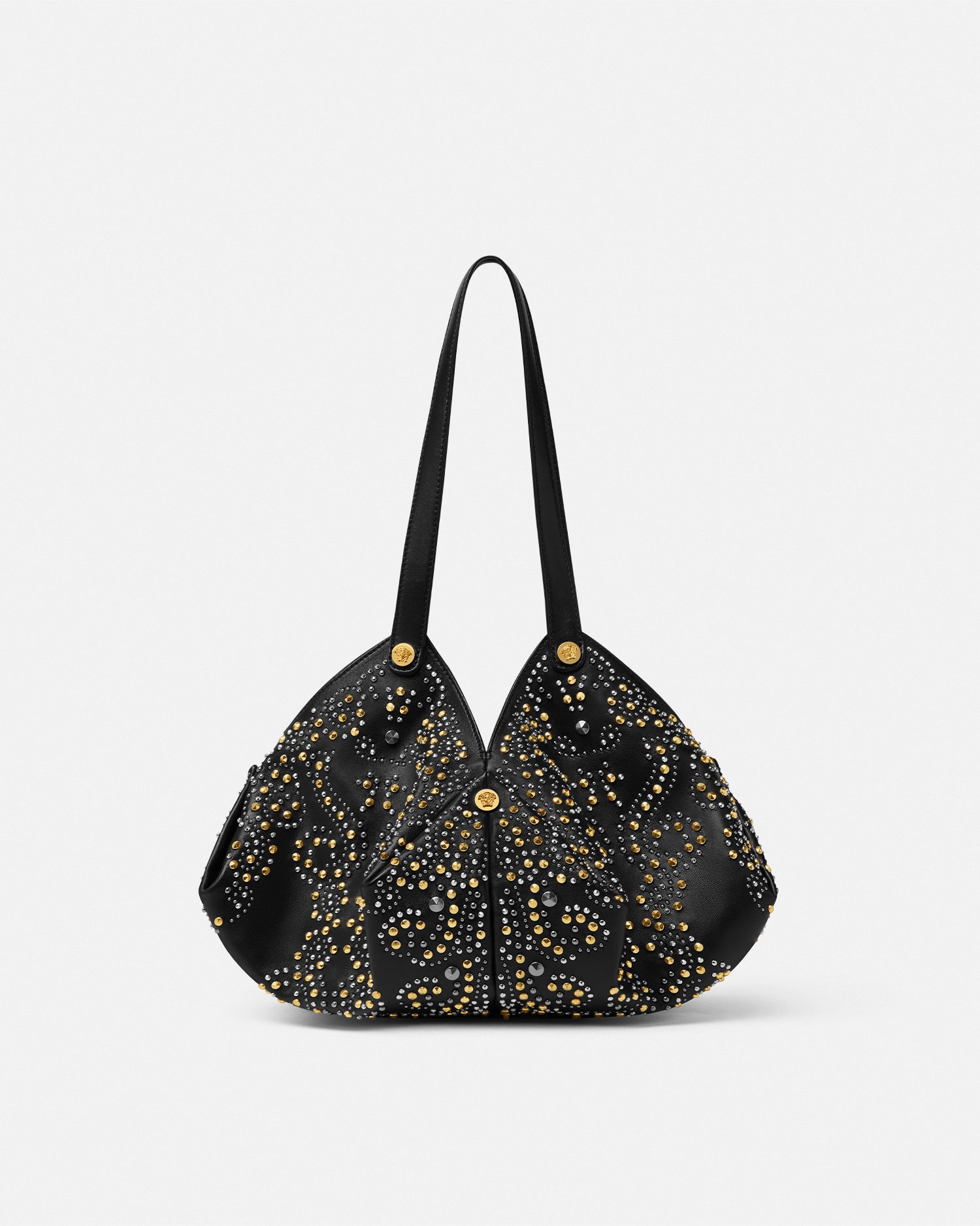 Versace Studded Protea Shoulder Bag In Multi