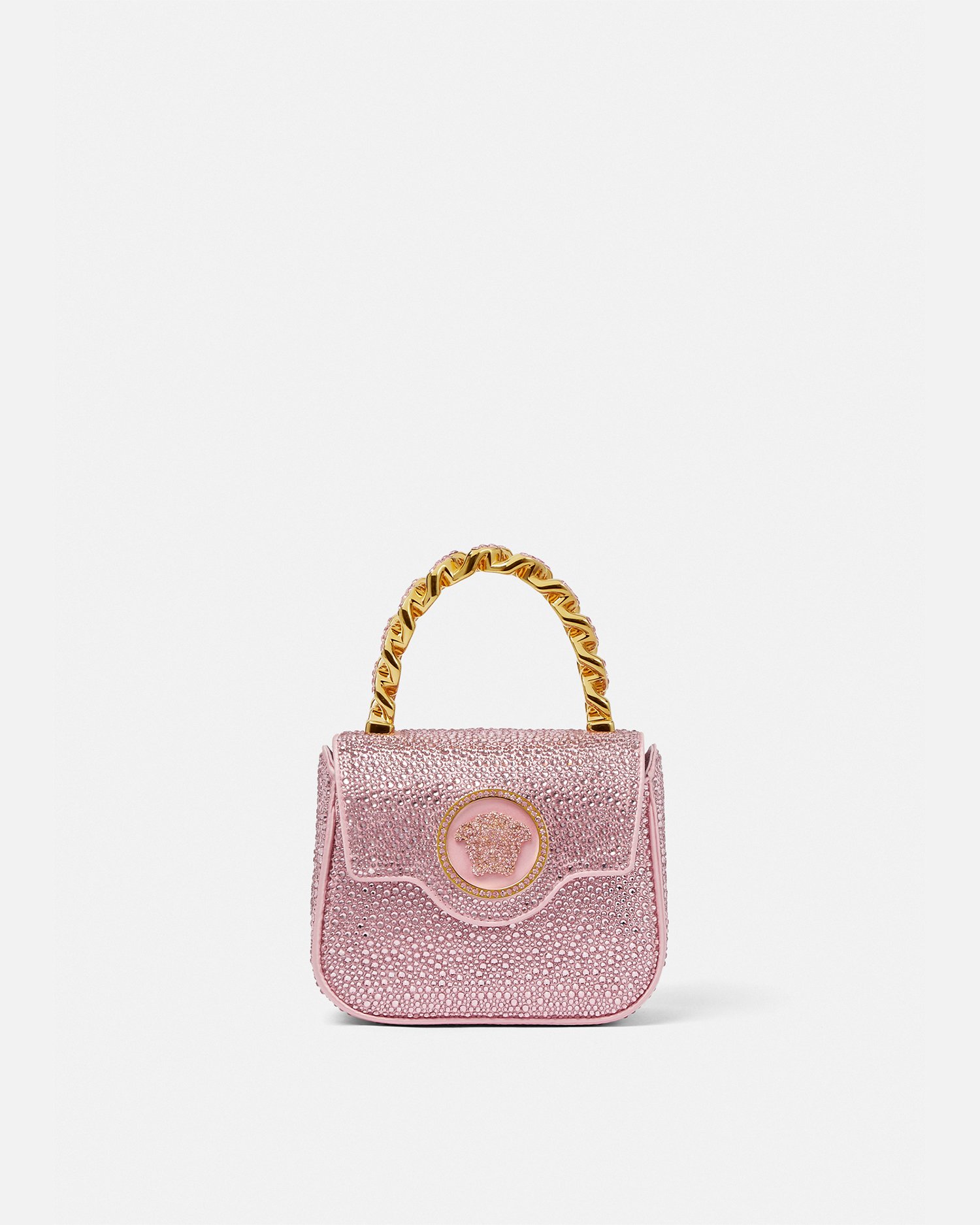 Versace Crystal La Medusa Mini Bag In Pink