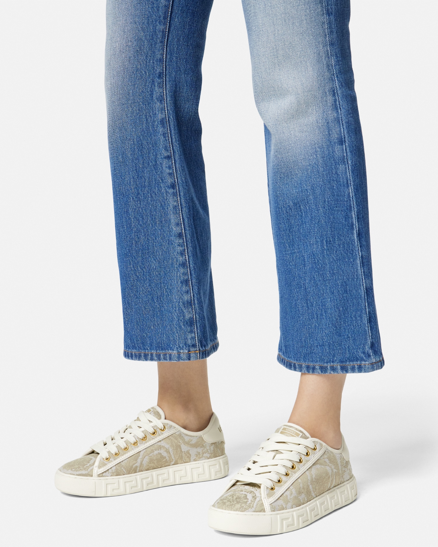 Greca Jacquard Canvas Sneakers