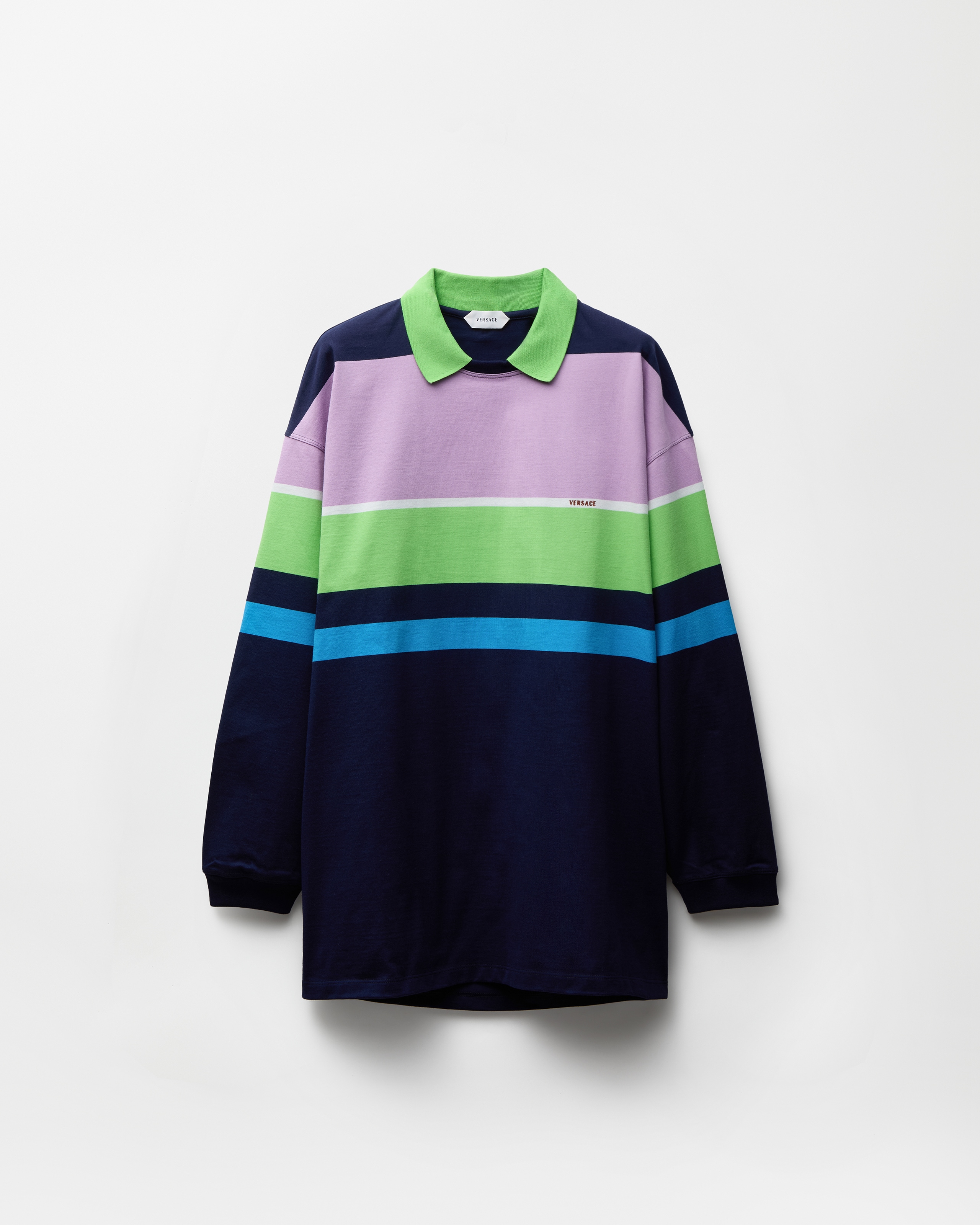 Versace Striped Cotton-jersey Mini Dress In Multi