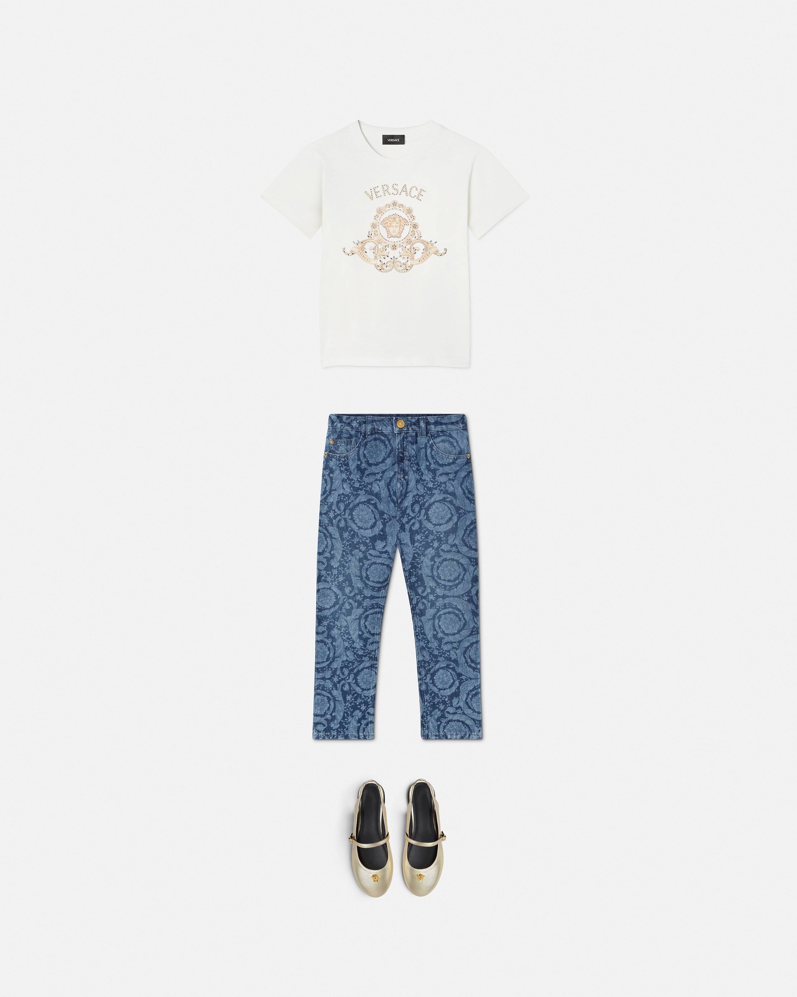 Versace Medusa Kids Pants In White