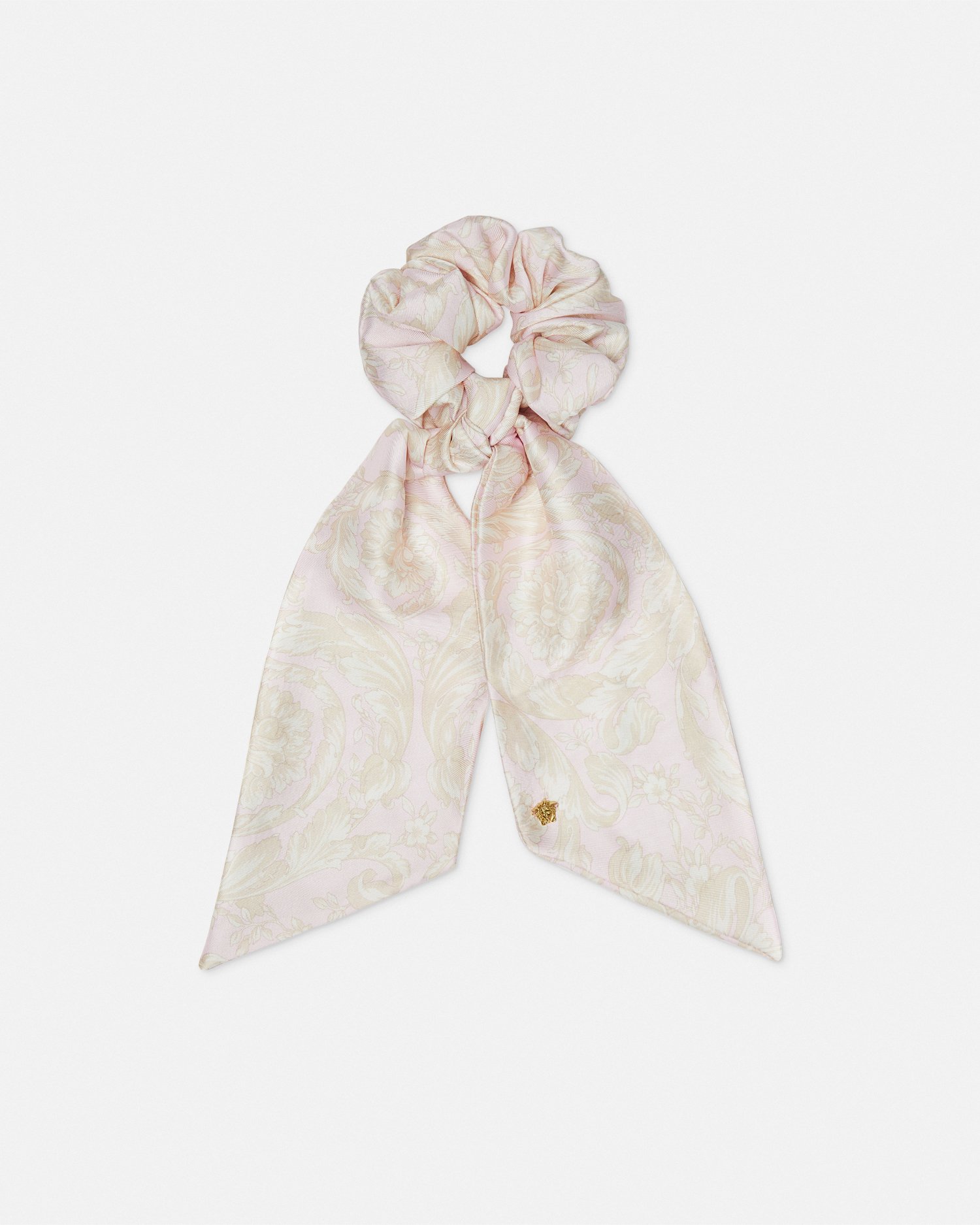 Versace Barocco Kids Foulard Scrunchie In Neutral