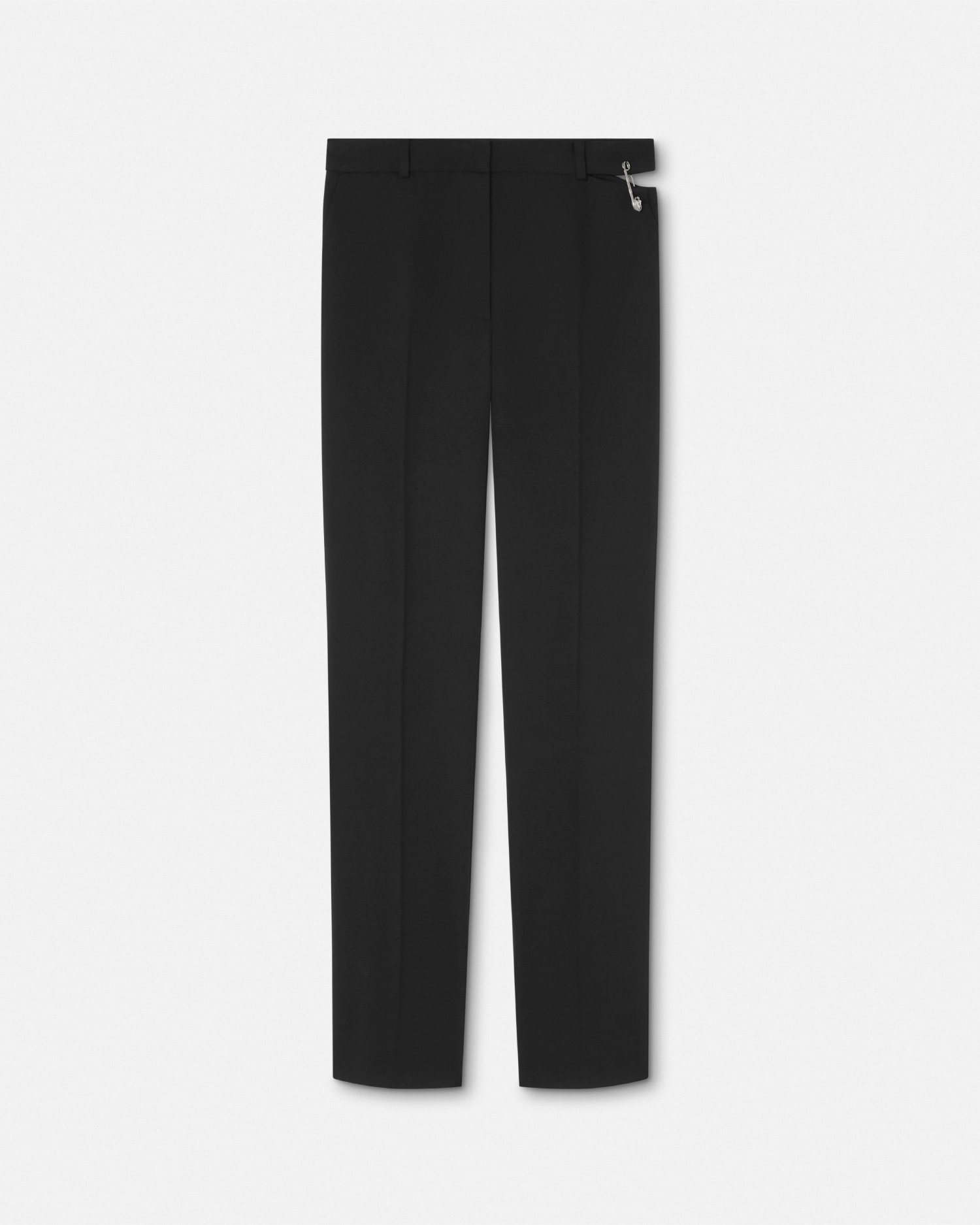 Versace Pantalon Masculin Slim Safety Pin En Laine In Noir