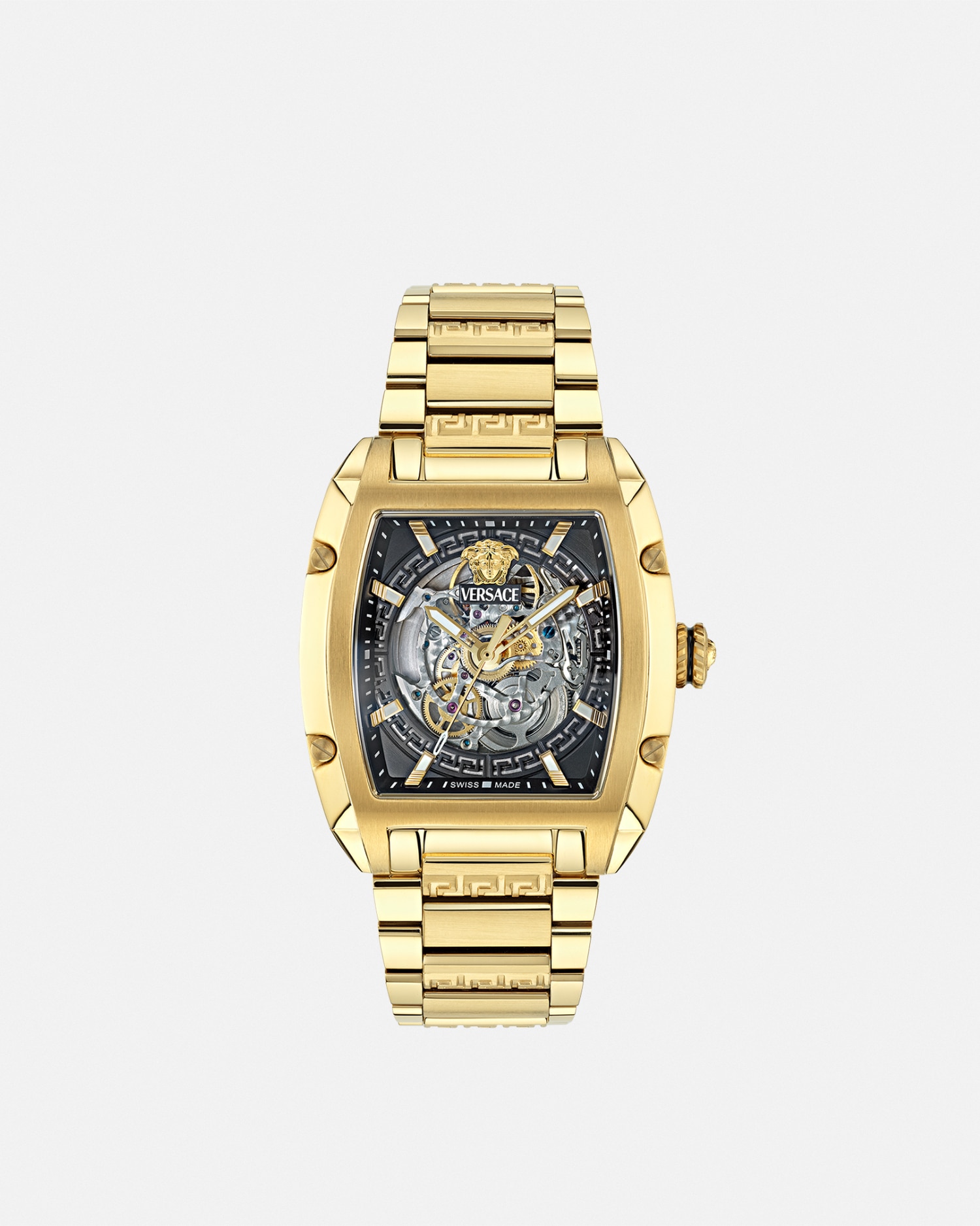 Versace Dominus Skeleton Watch In Gold