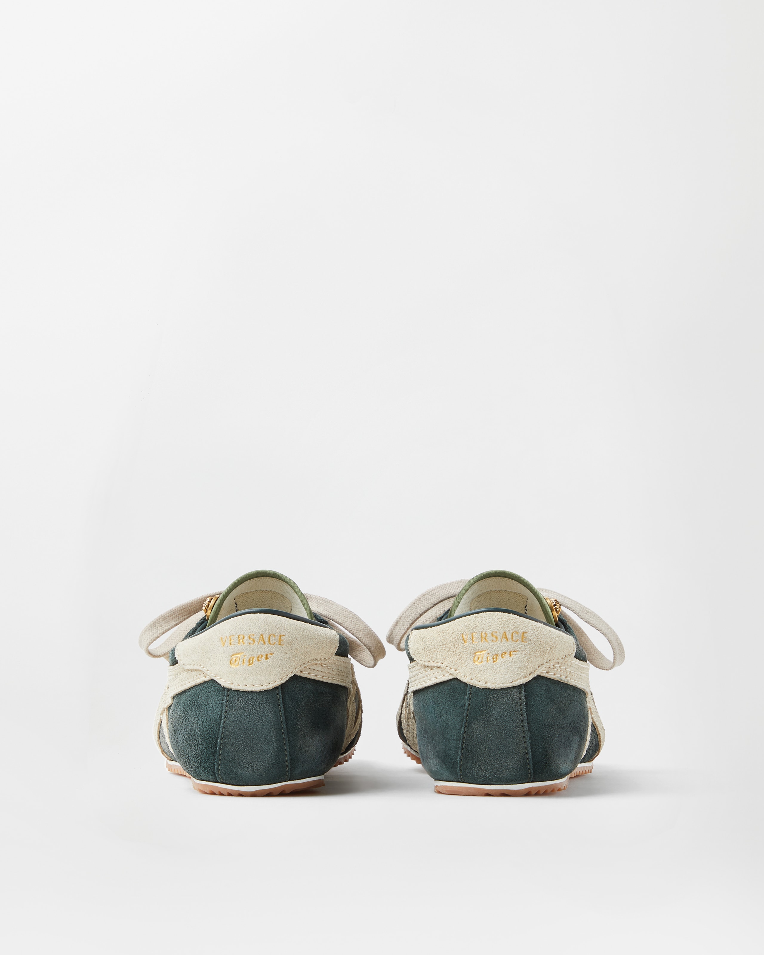 TAI-CHI Sakura Suede Sneakers Green | VERSACE US