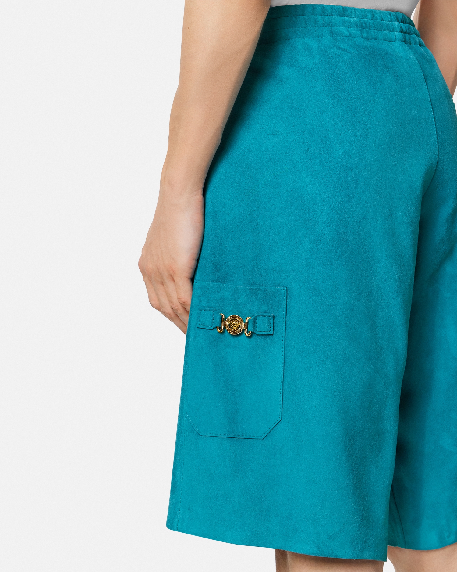 Medusa Biggie Suede Shorts