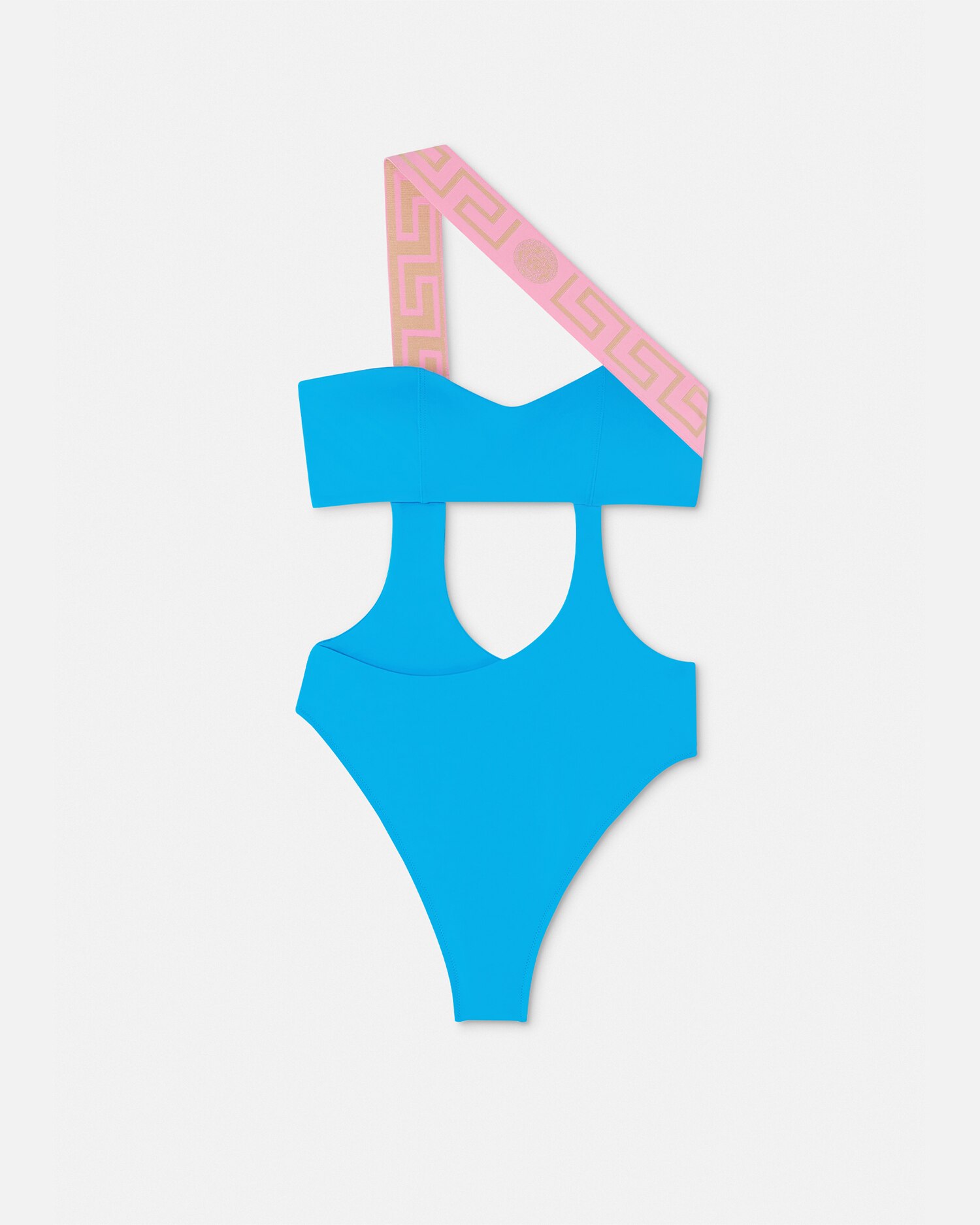 Versace Underwear E Beachwear Greca Border One-piece Swimsuit In Blue