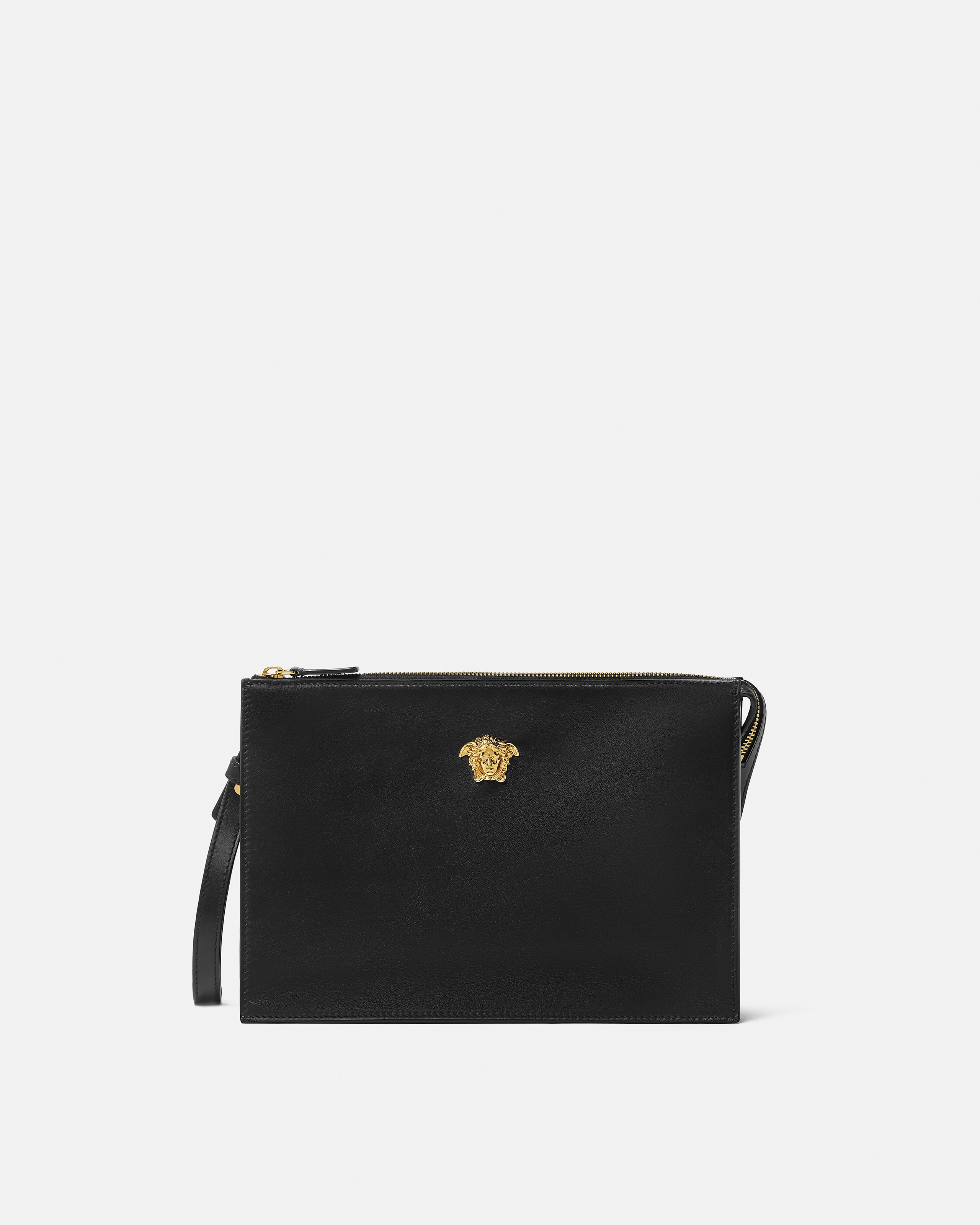Versace La Medusa Leather Pouch In Multi