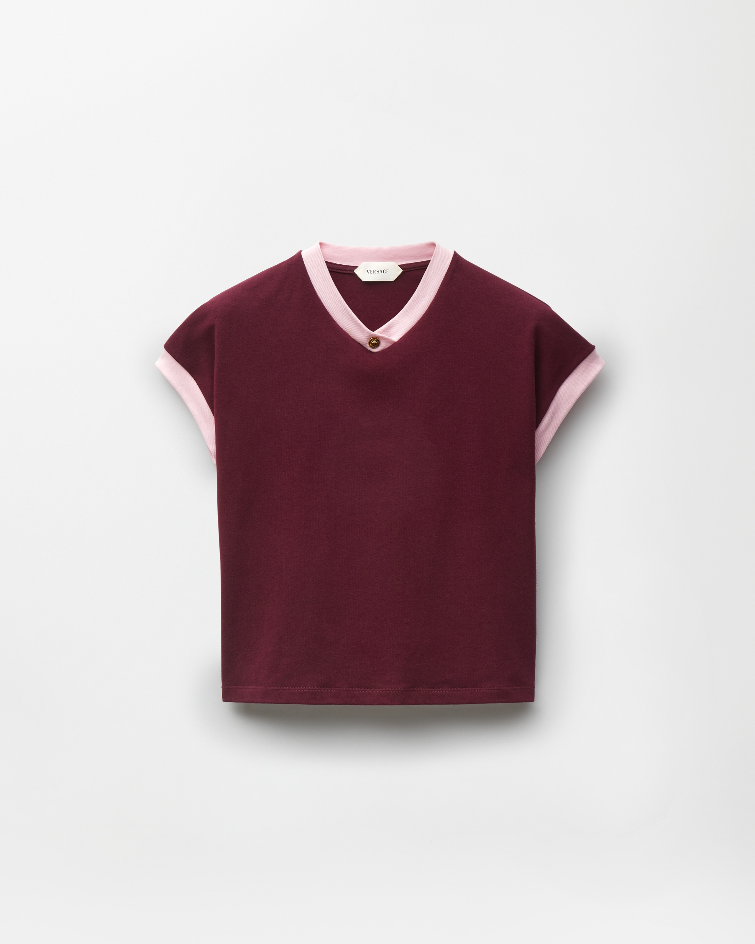 Versace Stretch Cotton-jersey T-shirt In Burgundy