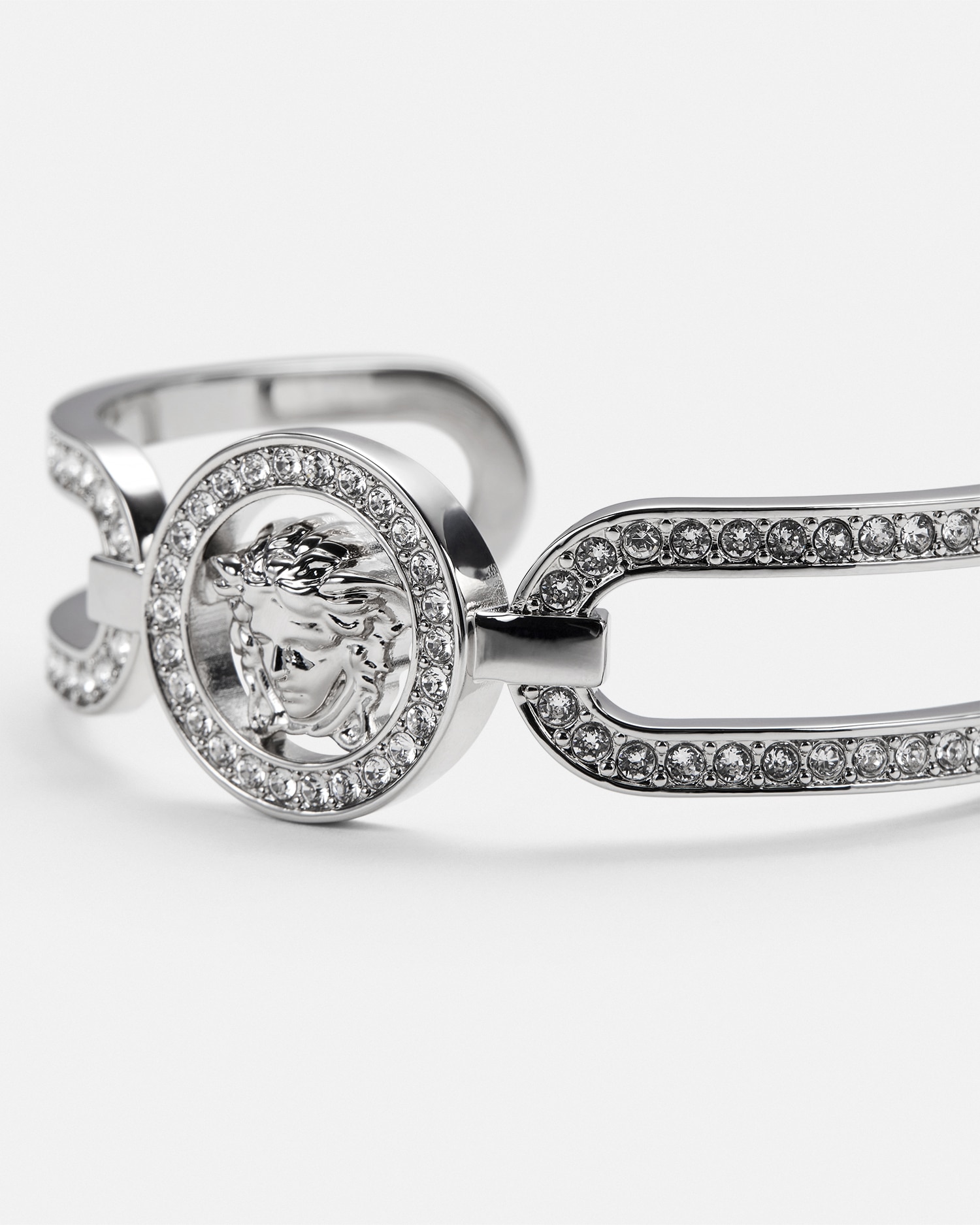 Versace Manchette Medusa '95 Avec Cristaux In Silver