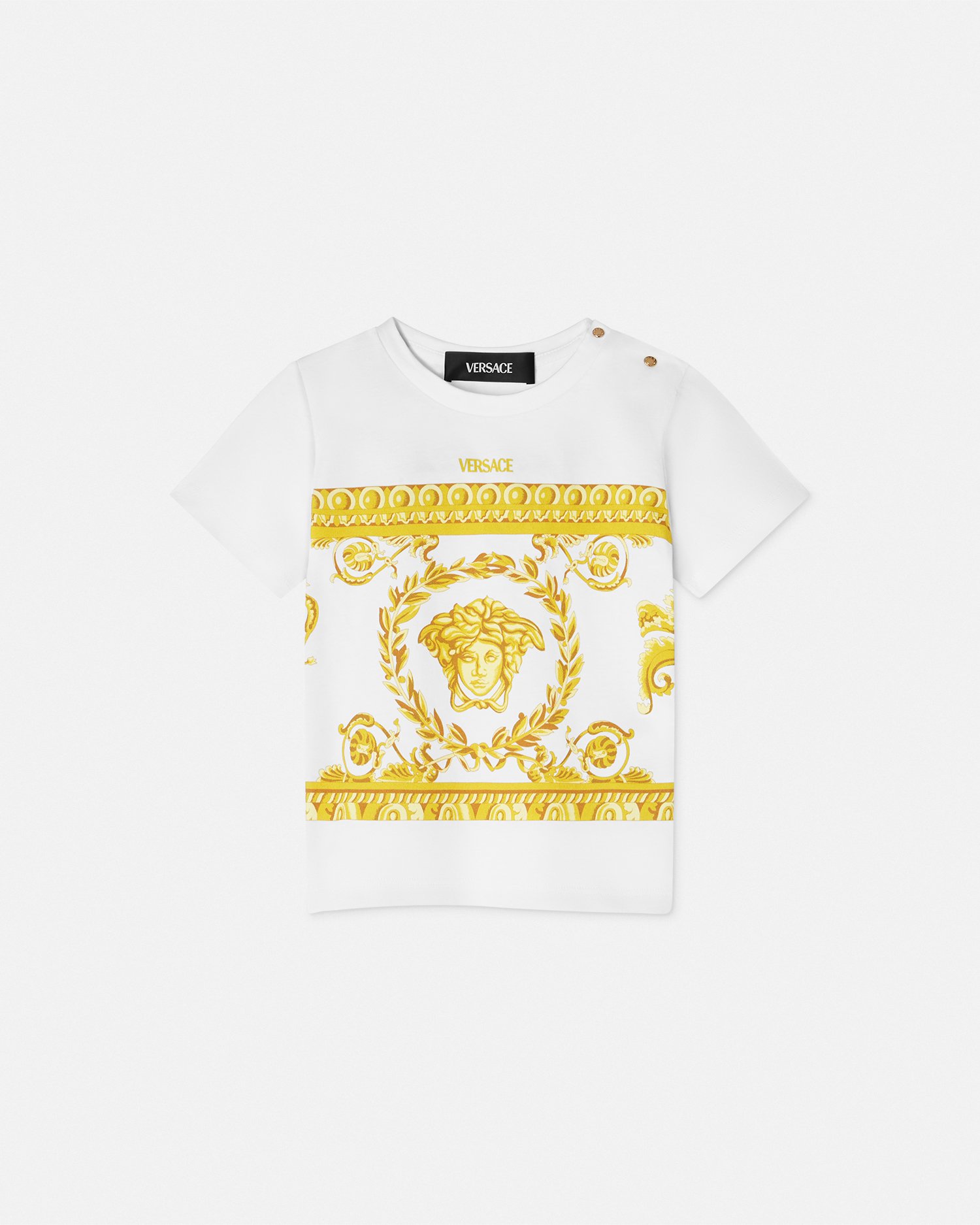 Versace Medusa Garland Kids T-shirt In White+print