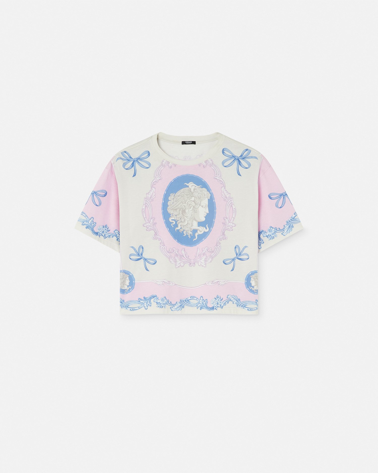 Versace Medusa Cameo Short-sleeve Cotton Jersey T-shirt In Imprimer