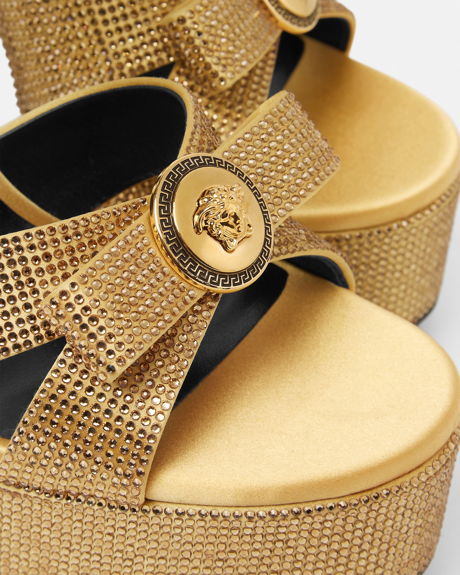 Gianni Ribbon Embellished Satin Sandals 140 mm