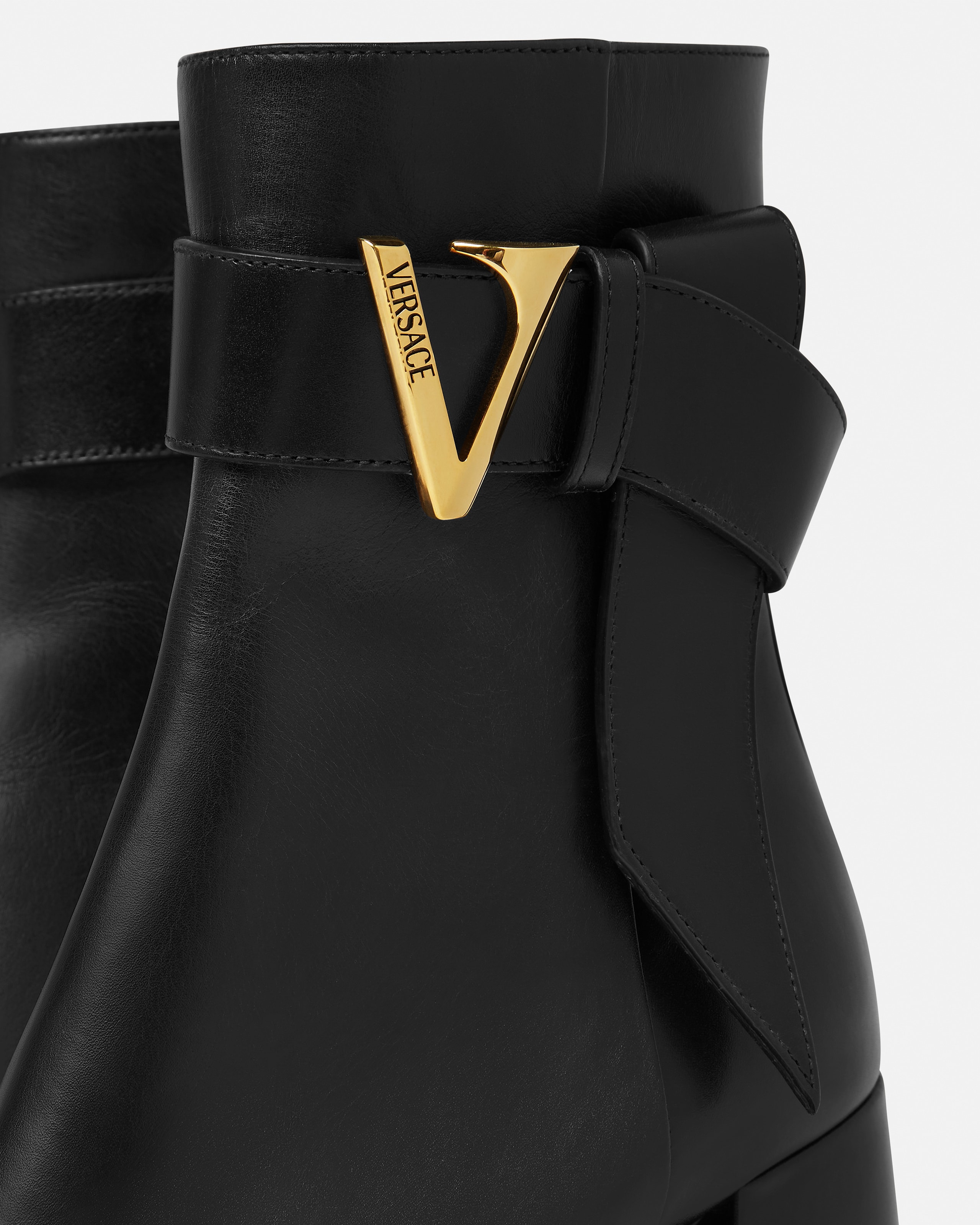 V Leather Boots 70 mm