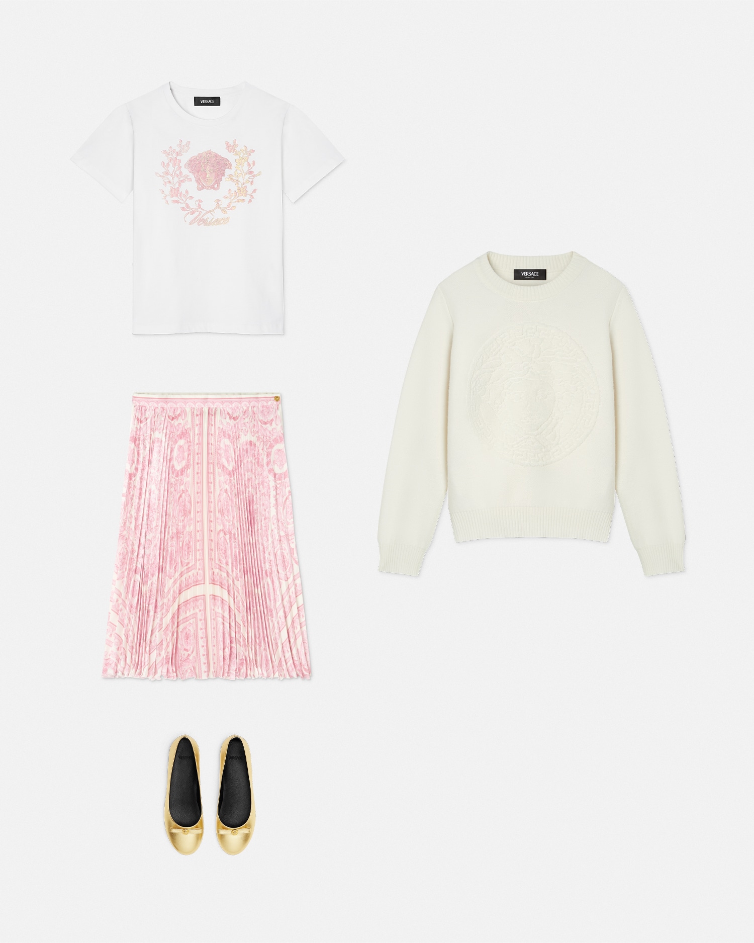 Barocco Foulard Pleated Kids Midi Skirt