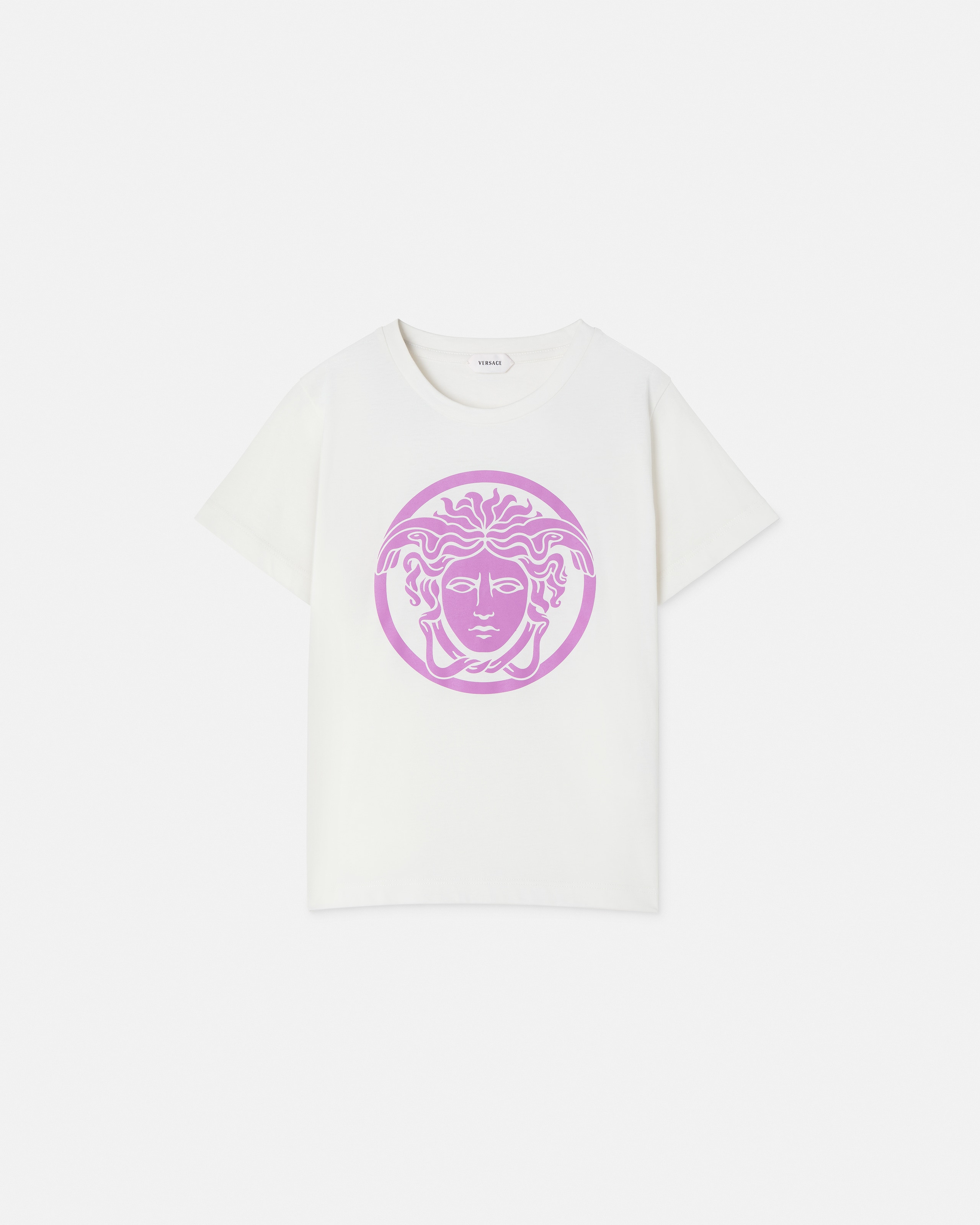 Versace T-shirt En Jersey De Coton Imprimé Kids In Blanc