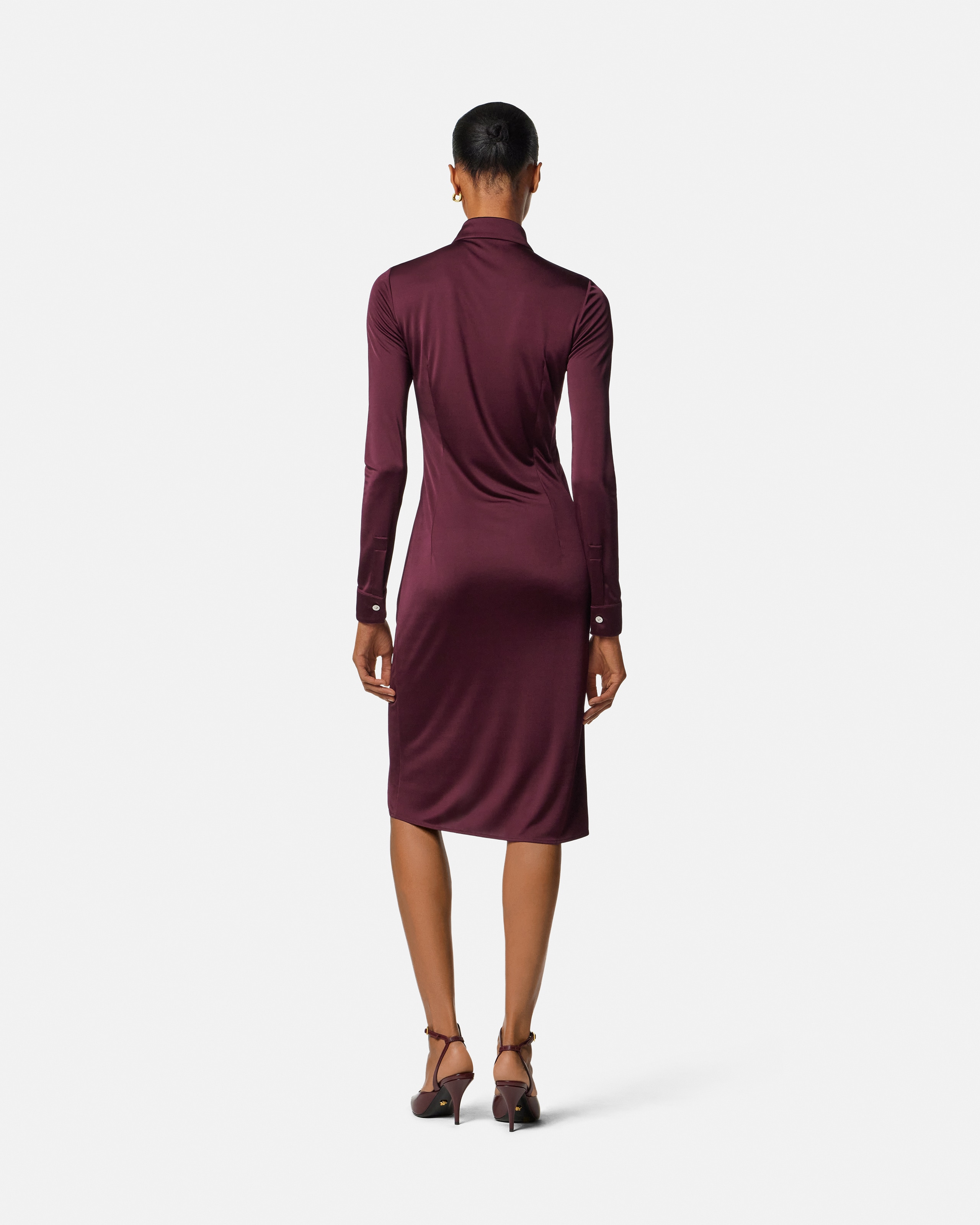 Viscose-Jersey Midi Shirt Dress