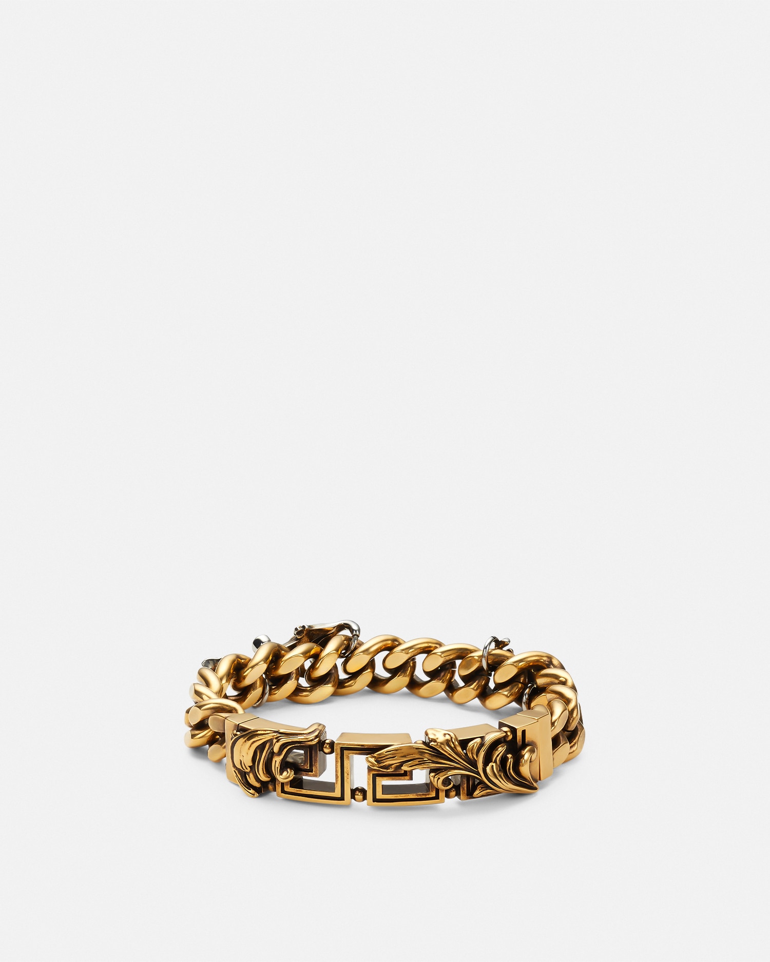 Versace Barocco Leaf Chain Bracelet In Or