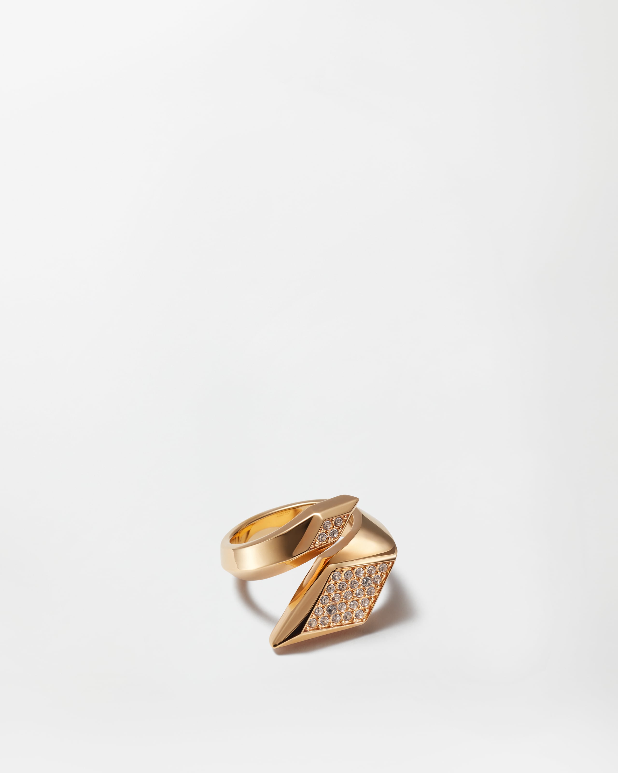 Versace Blade Crystal Ring In Gold