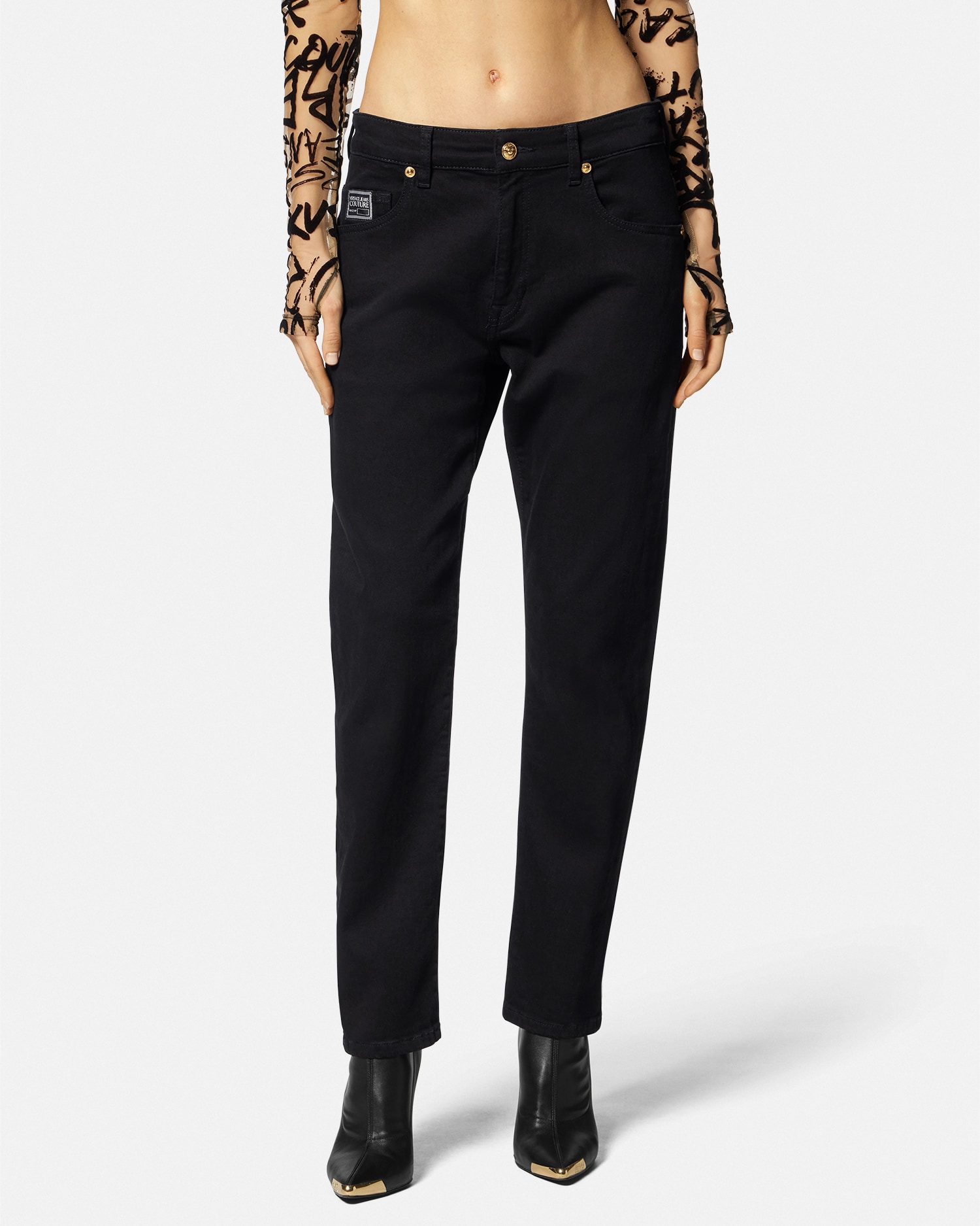 Logo Embroidered Jeans