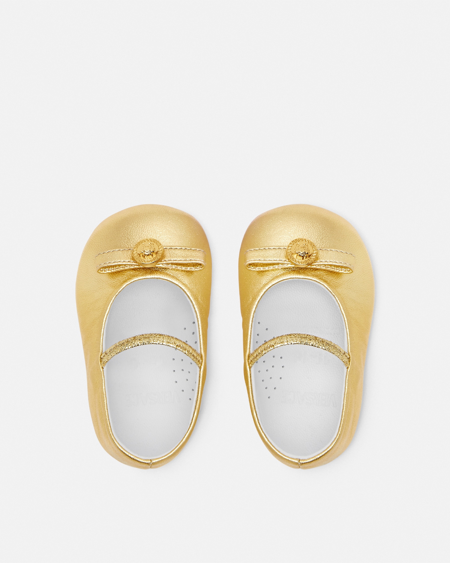 Gianni Ribbon Metallic Baby Ballerinas