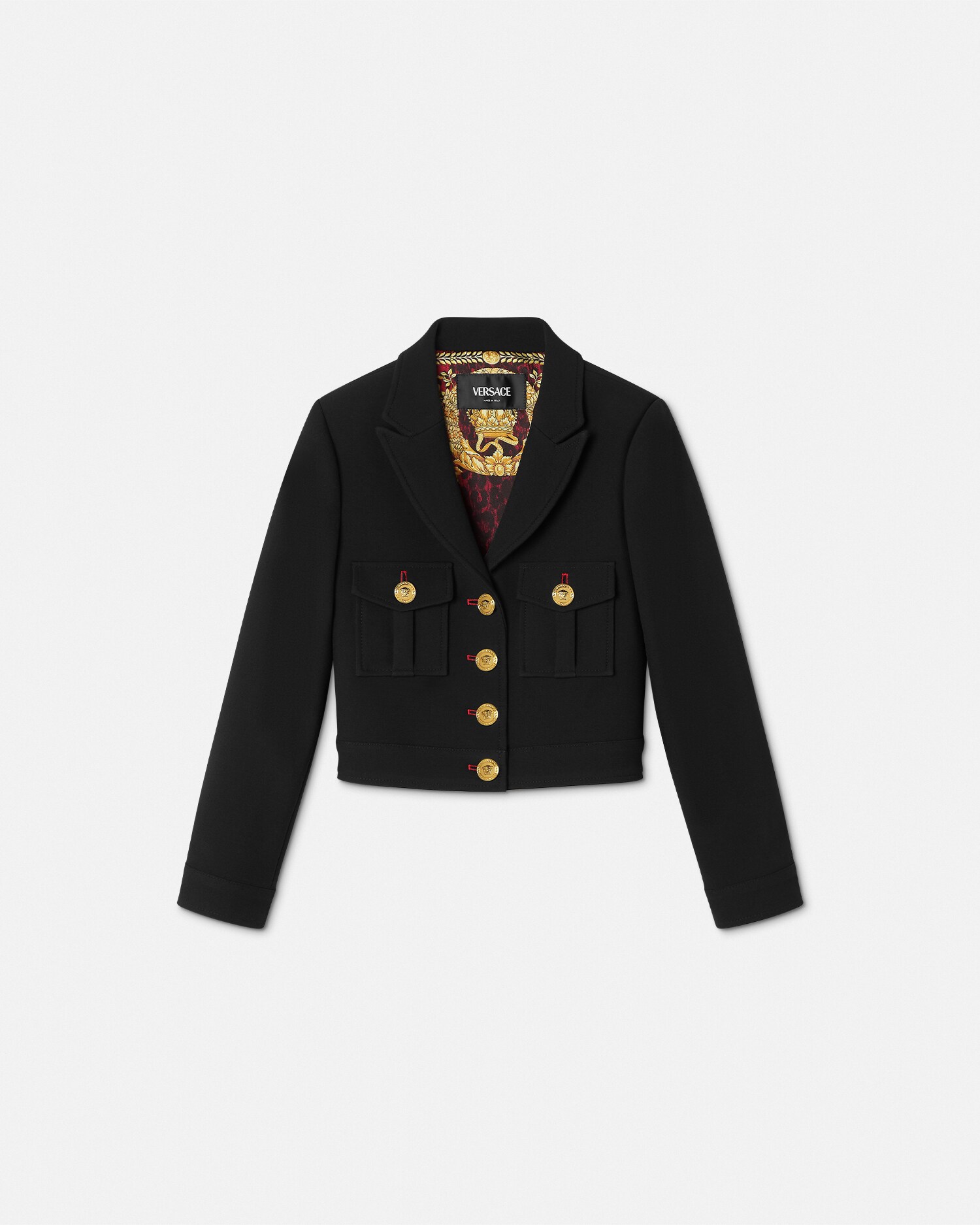 Versace Poly Blend Jacket In Black