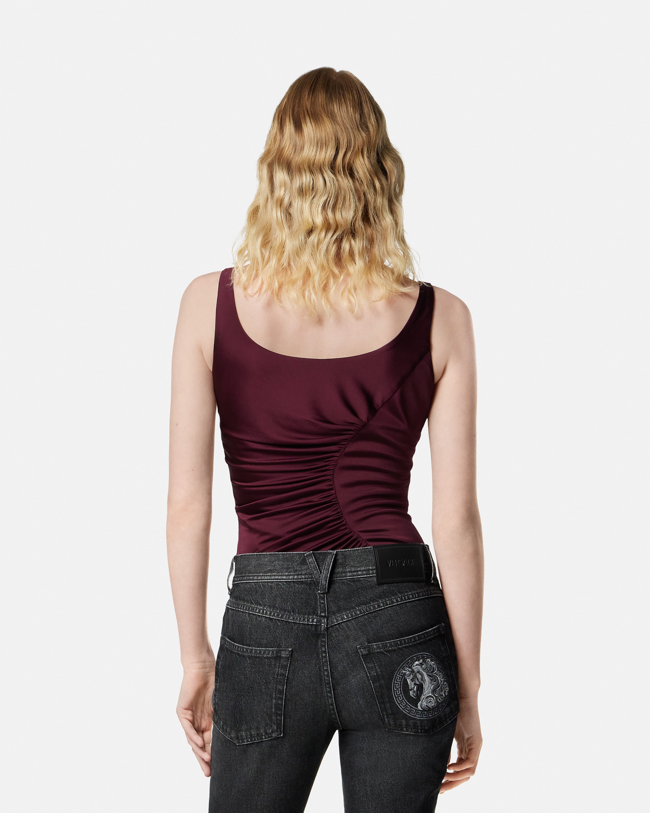 Viscose-Jersey Draped Bodysuit