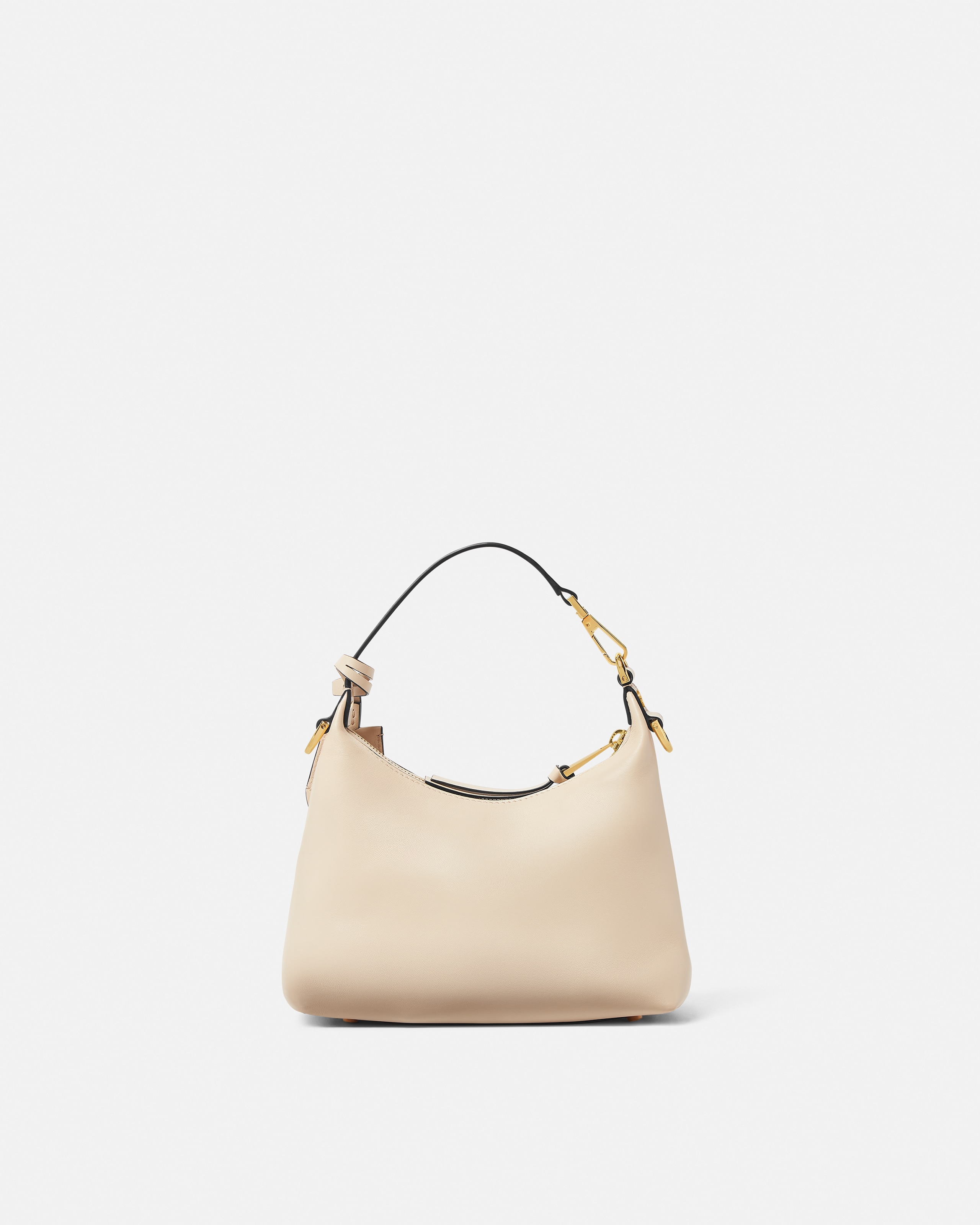 Versace Tag Nappa Hobo Bag Beige | VERSACE US