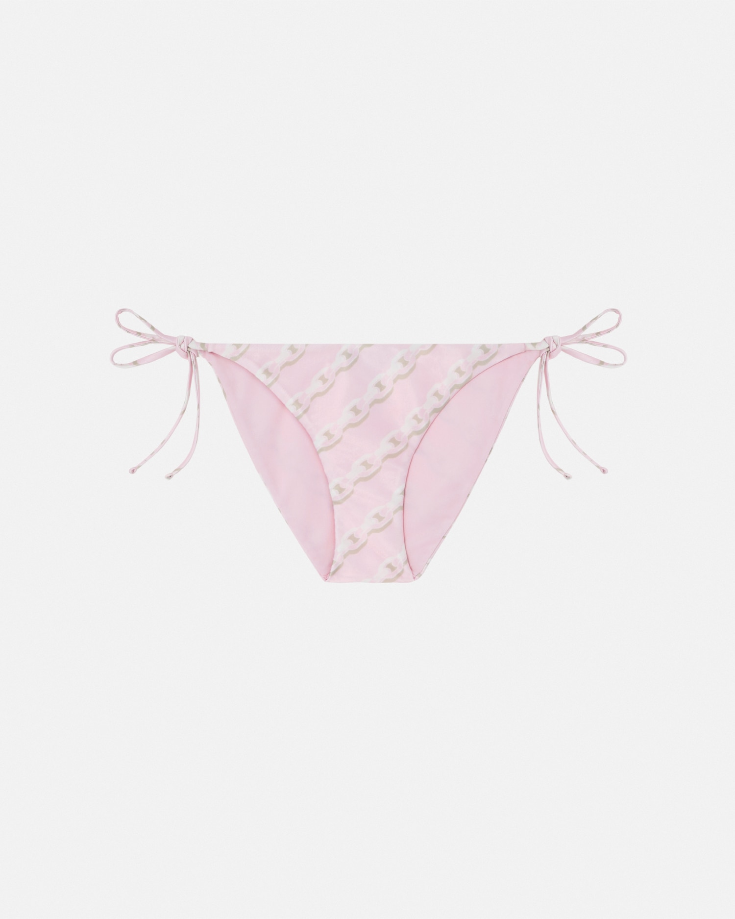 Versace Pink Silk Bikini Briefs With Graphic Print In Pink+print