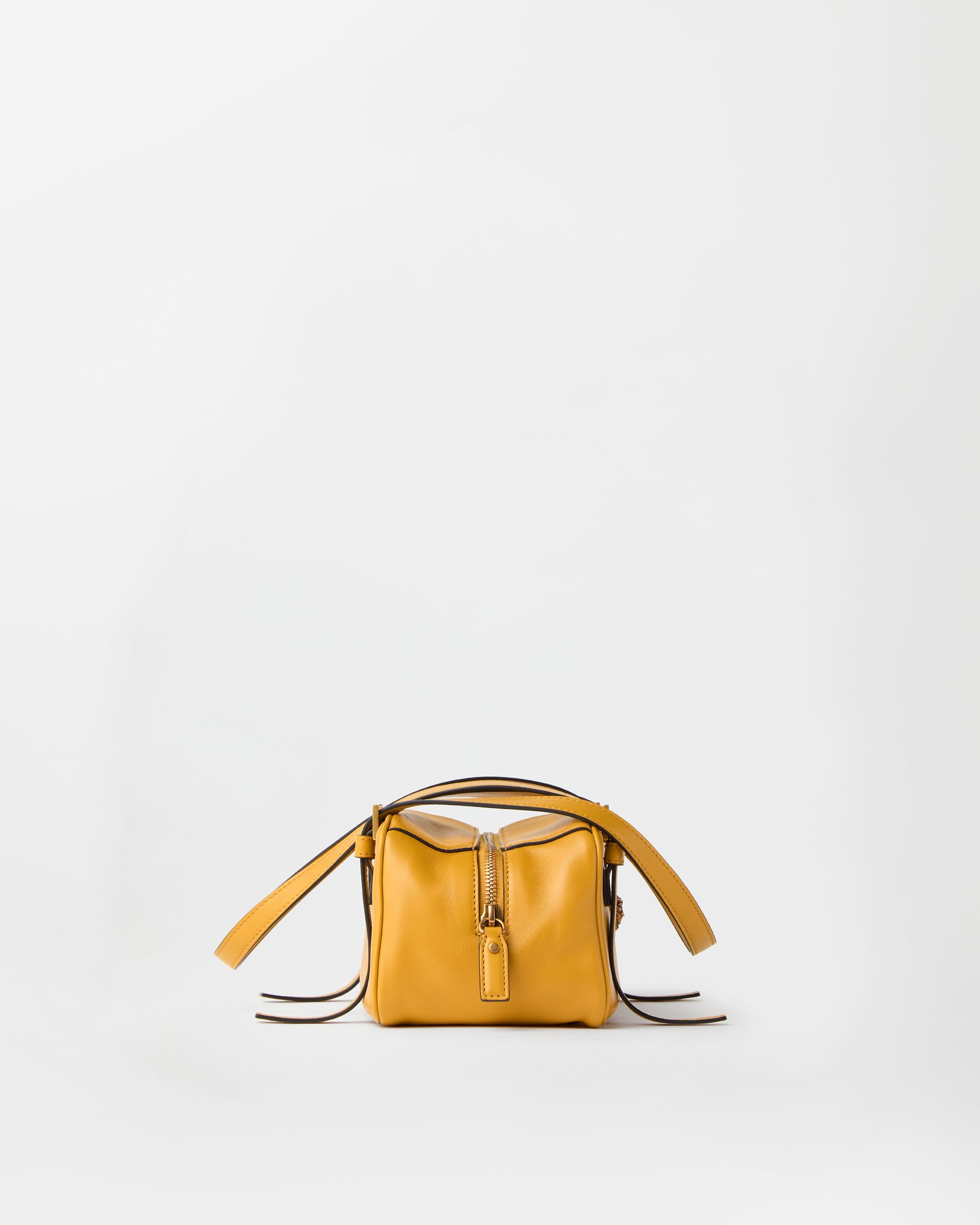 Emblème Nappa Bowling Bag Yellow | VERSACE US