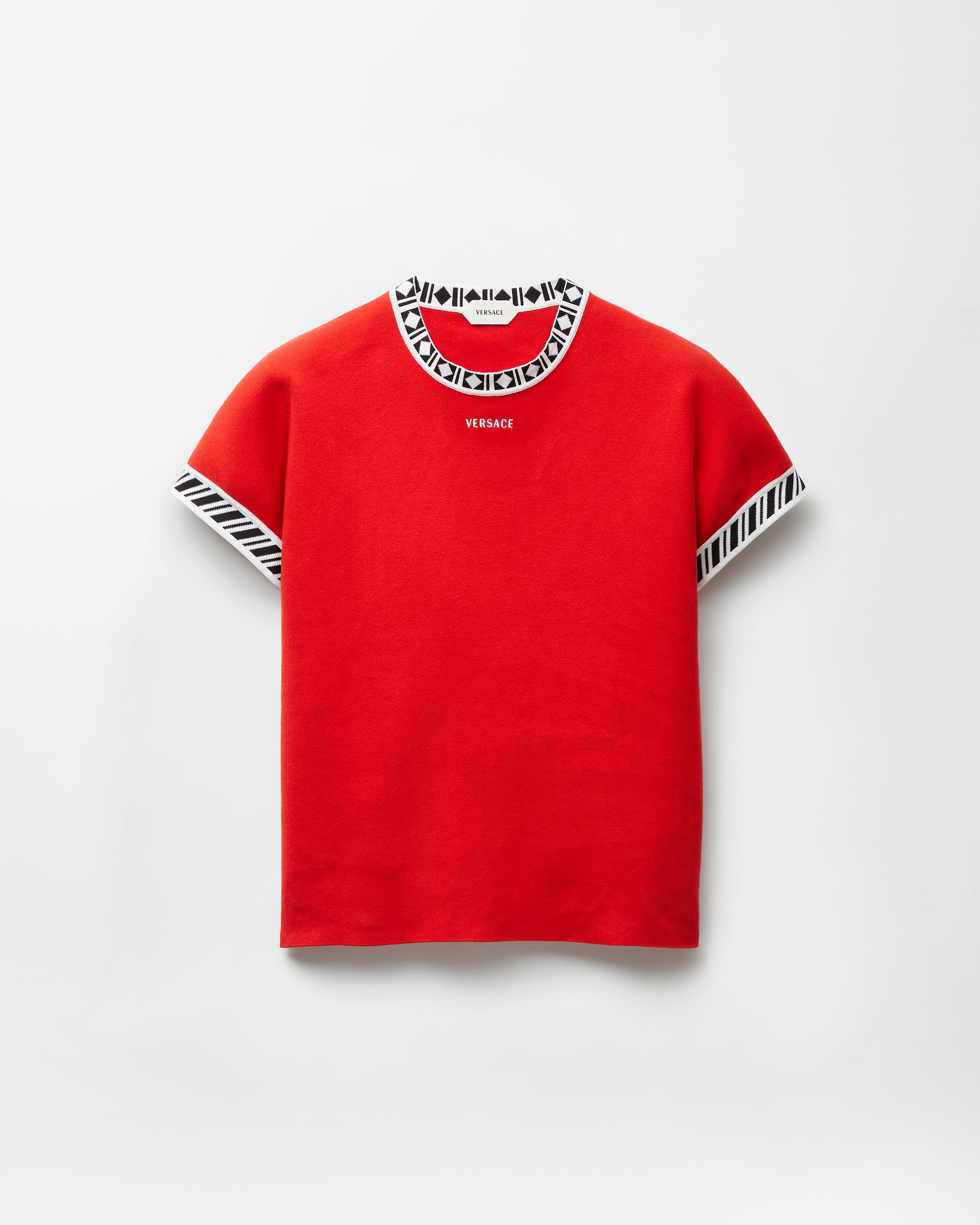 A.VERSACE レッド Tシャツ パンツセット/LL Cotton Knit T-Shirt Red | VERSACE US