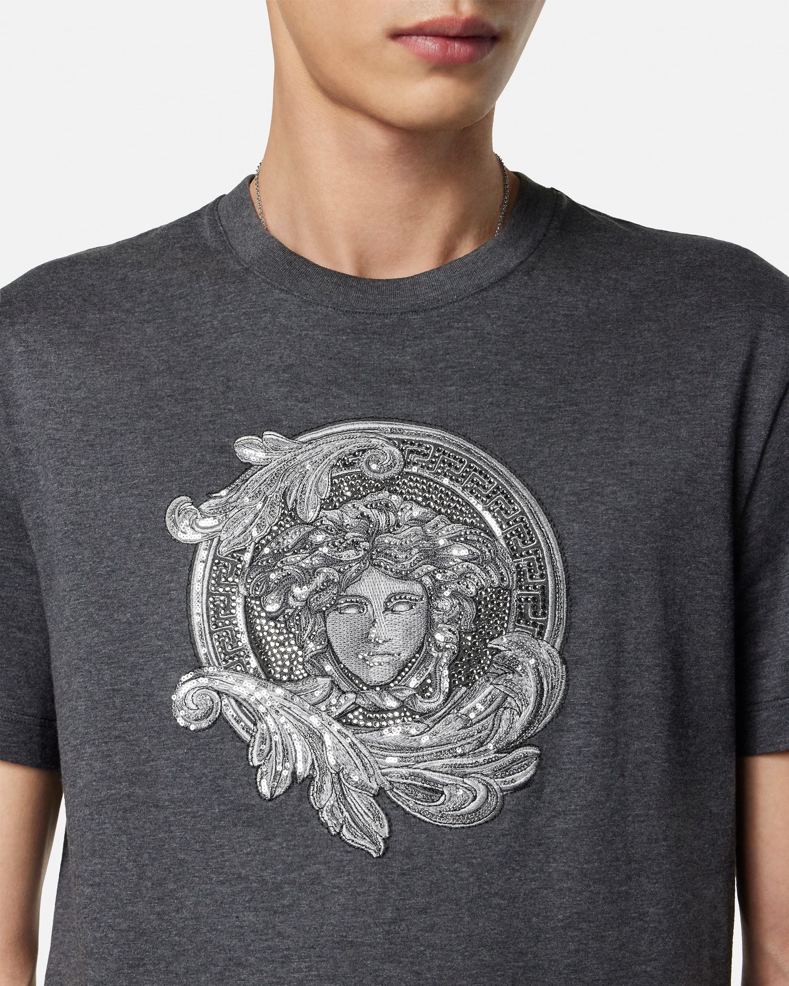 Embroidered Cotton-Jersey Slim T-Shirt